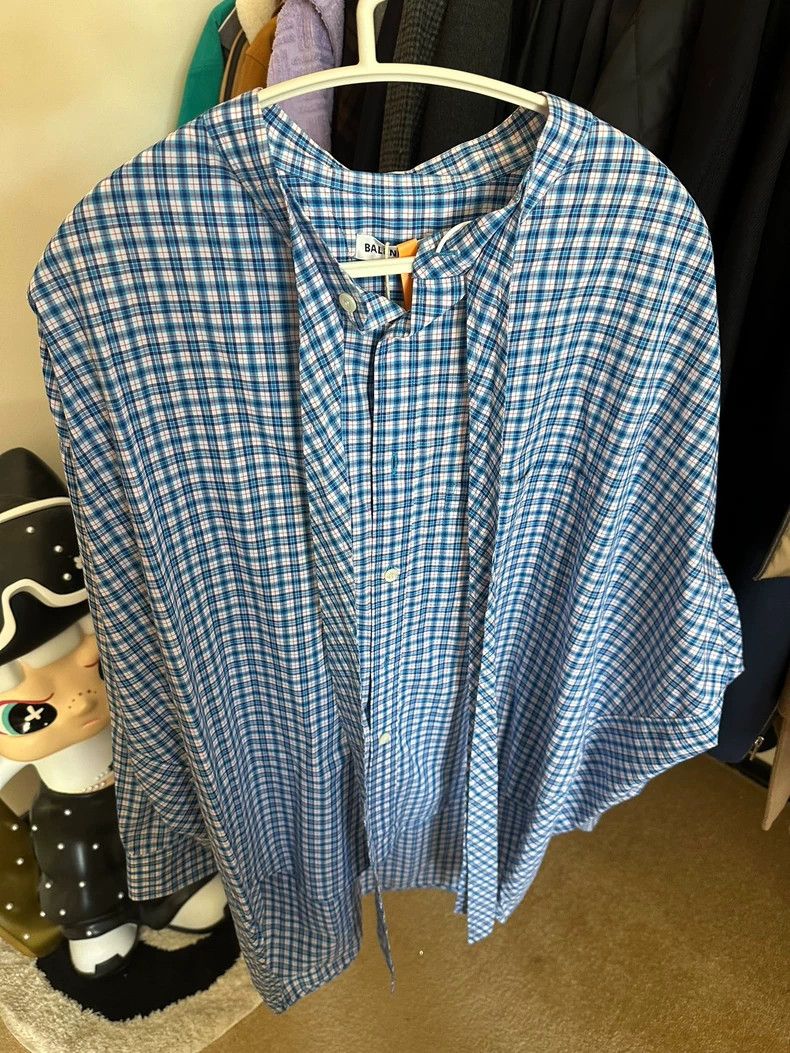 Balenciaga Balenciaga size 36 Blue and White Plaid Shirt Size S / US 4 / IT 40 - 1 Thumbnail