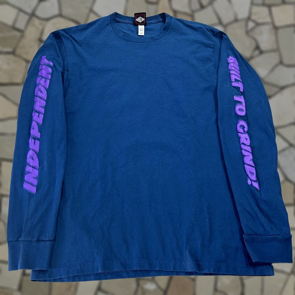 Vintage VINTAGE Independent Shirt Mens M Blue Long Sleeve Built To Grind Skate Tee Size US M / EU 48-50 / 2 - 1 Thumbnail