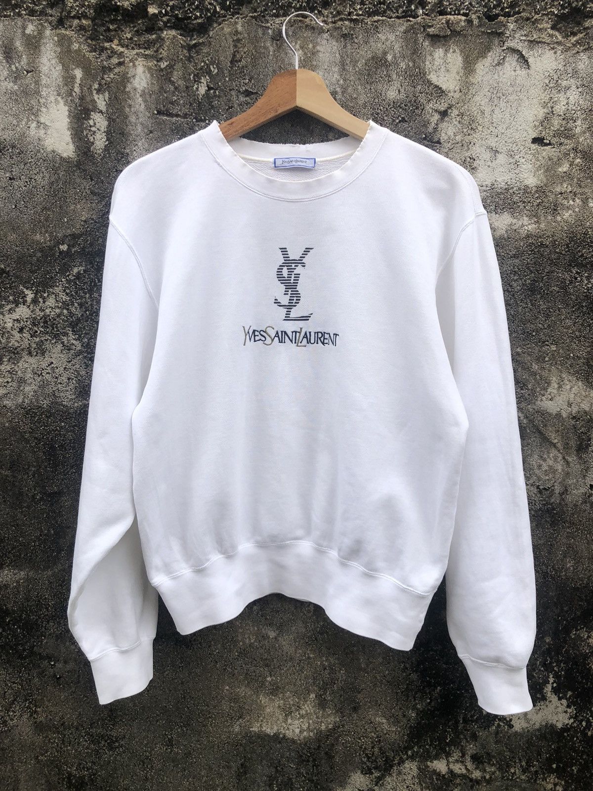 Ysl white sweatshirt sale