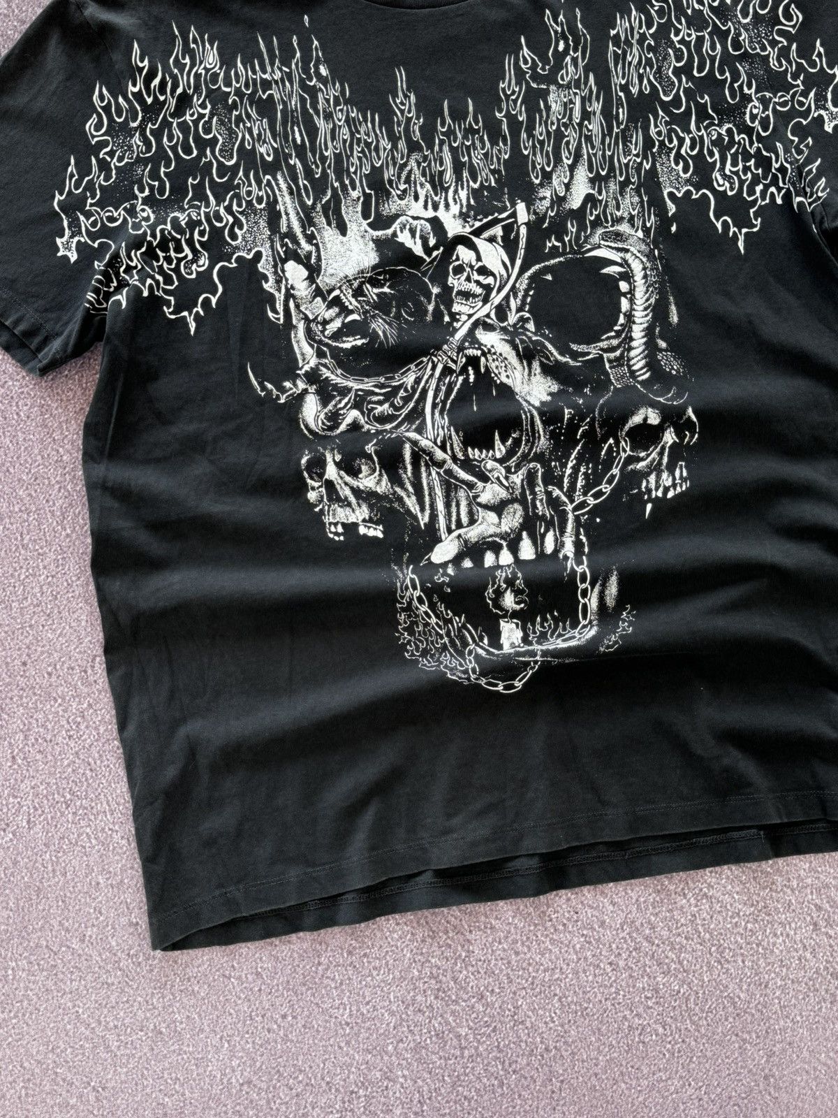 Allsaints Allsaints Grunge Vibe Vintage Skull Logo Y2K T-Shirt Size US M / EU 48-50 / 2 - 8 Thumbnail