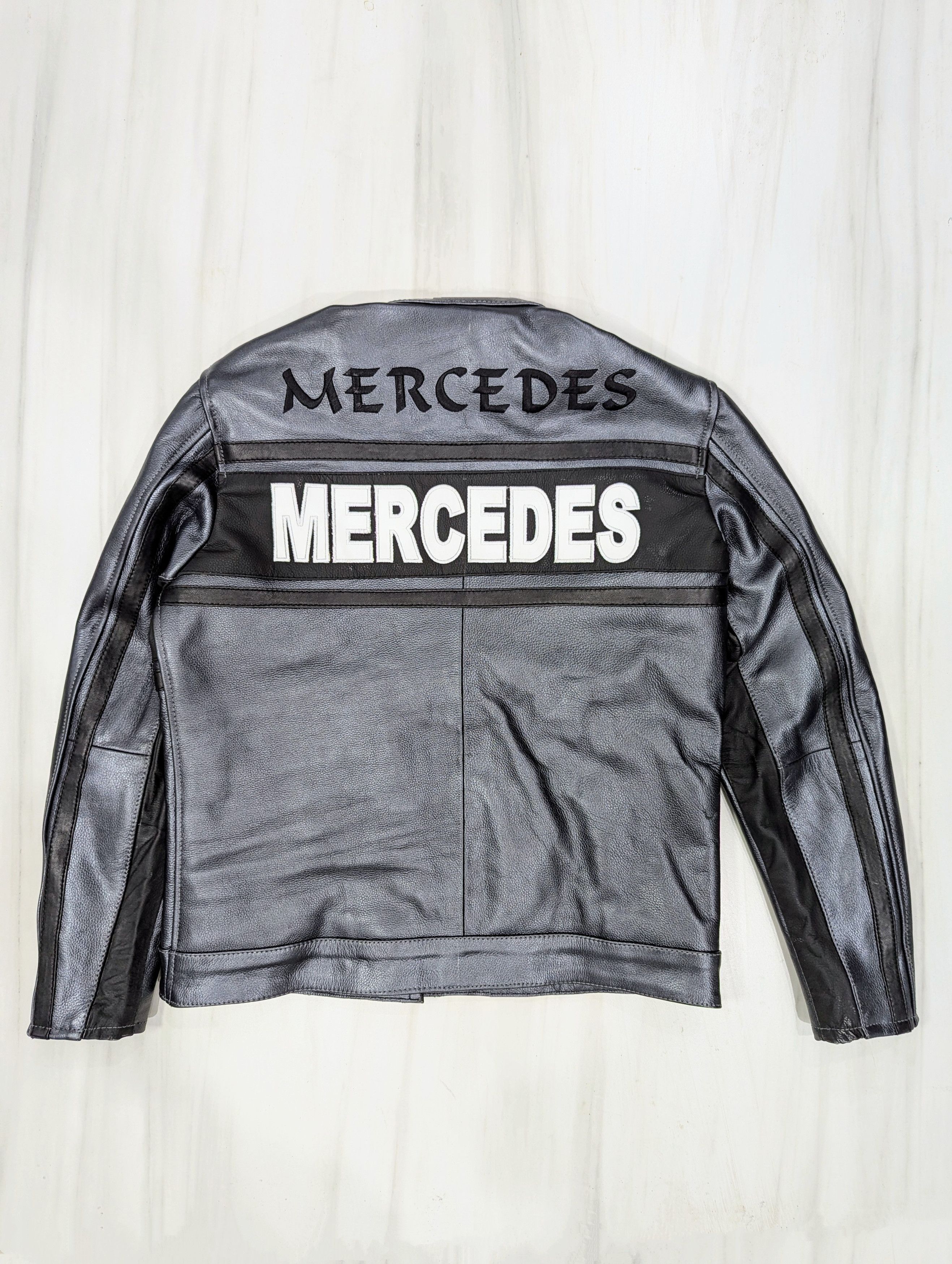 Formula 1 💥 Mercedes Benz 💥 Racing Leather Jacket Streetwear Cowhide Size US S / EU 44-46 / 1 - 2 Thumbnail