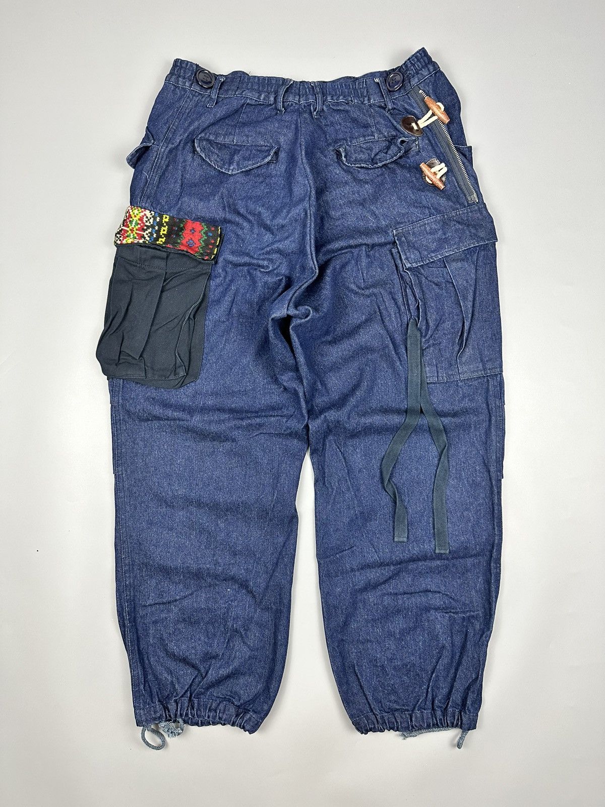 If Six Was Nine × Le Grande Bleu (L.G.B.) 🔥Rare🔥Kapital Inspired Baggy Twist Waist Sashiko Denim Size US 35 - 2 Thumbnail