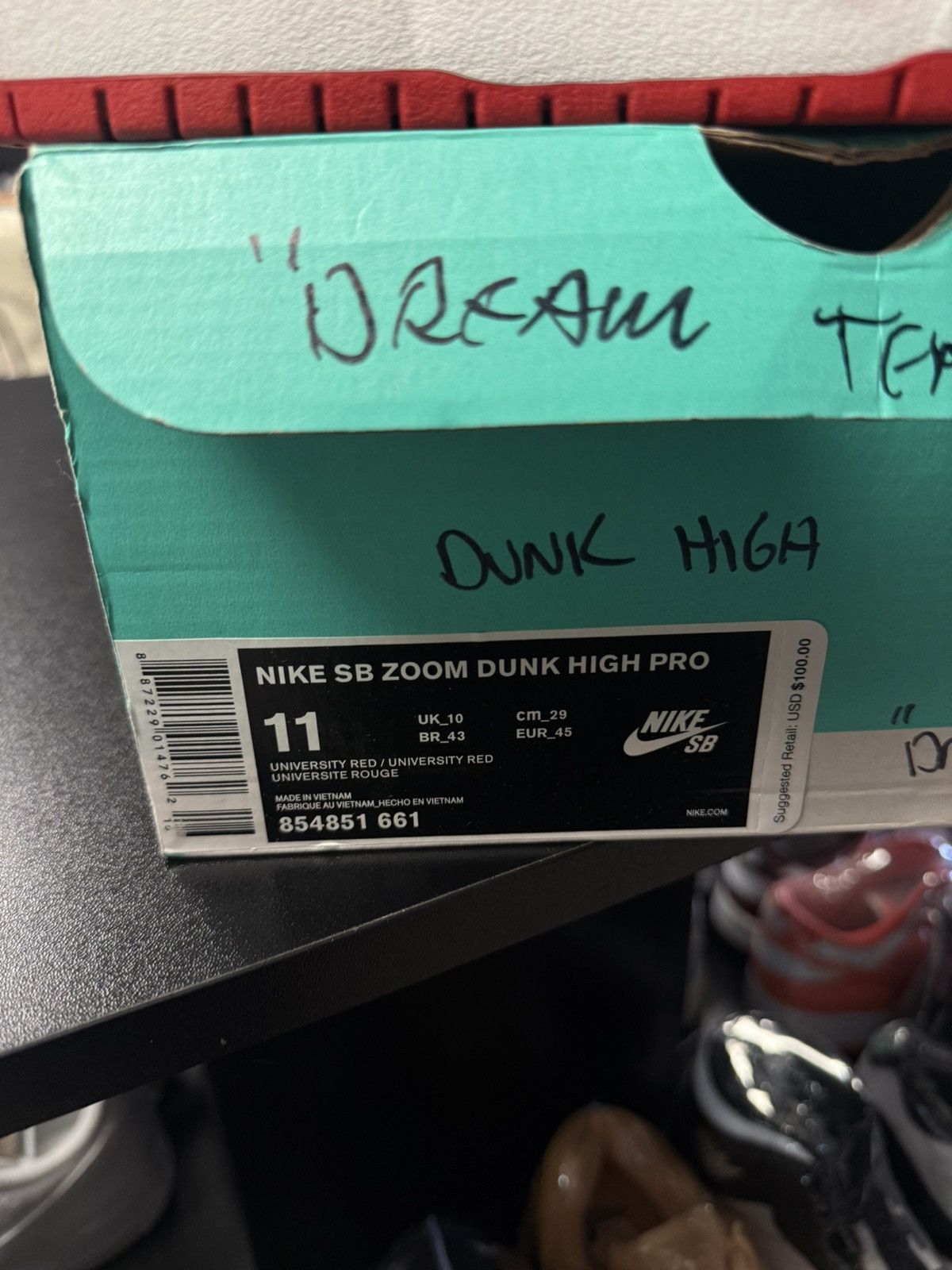 Nike NIKE SB ZOOM DUNK HIGH PRO "FUTURE COURT" UNIVERSITY RED Size US 11 / EU 44 - 19 Thumbnail