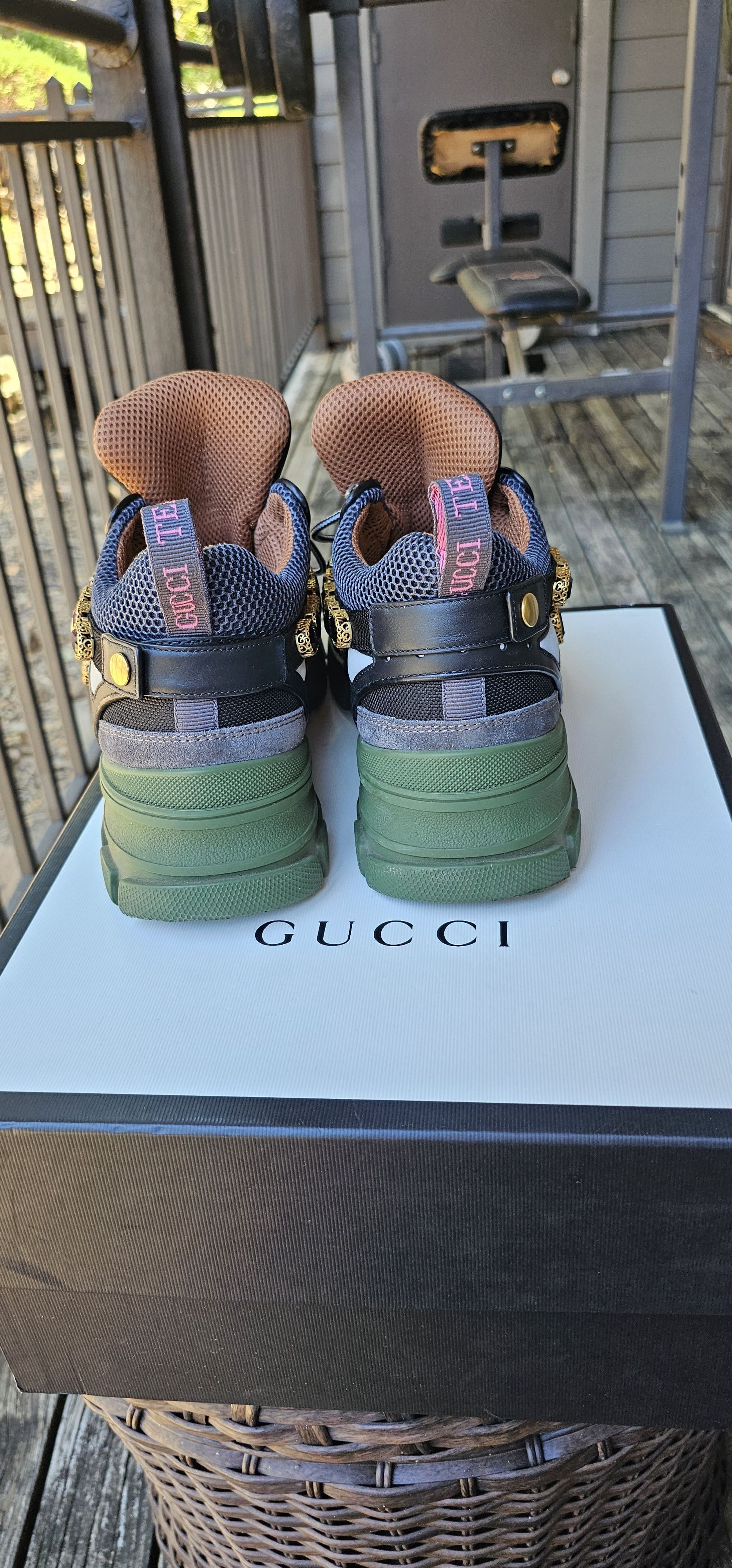 Gucci Gucci Flashtrek SEGA green with Swarovski crystals Size US 9.5 / EU 42-43 - 6 Thumbnail