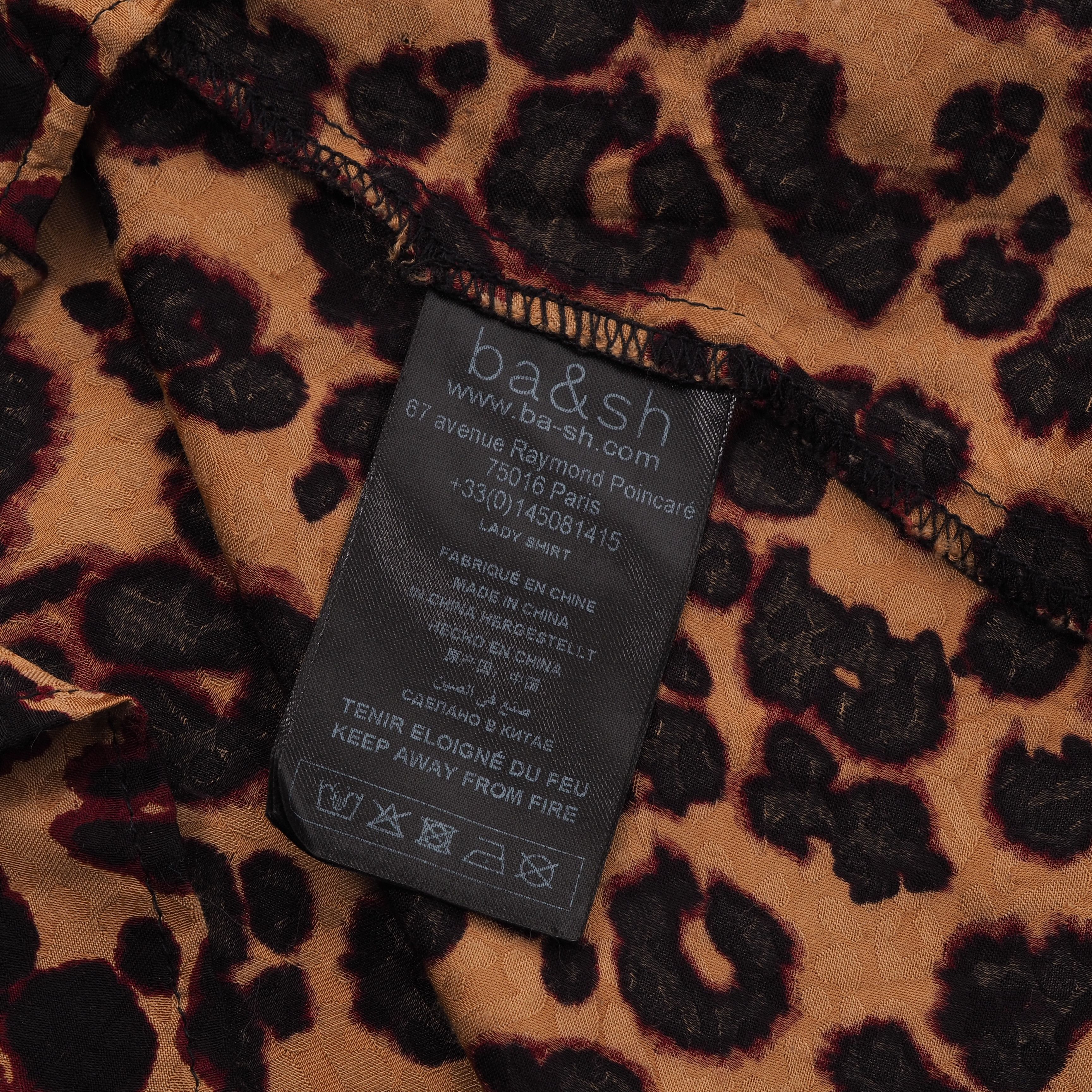ba&sh Ba&sh Tim Animal Print Long Sleeve Blouse Shirt Size M / US 6-8 / IT 42-44 - 6 Thumbnail