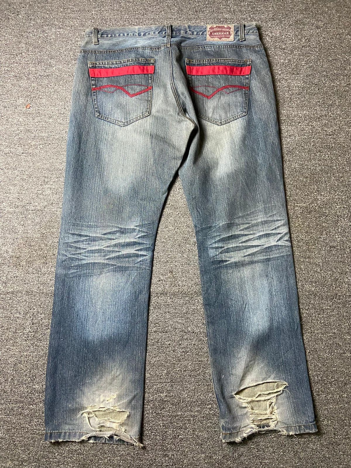 Japanese Brand Amore Puro American Distressed Denim Jeans (142) Size US 40 / EU 56 - 2 Thumbnail