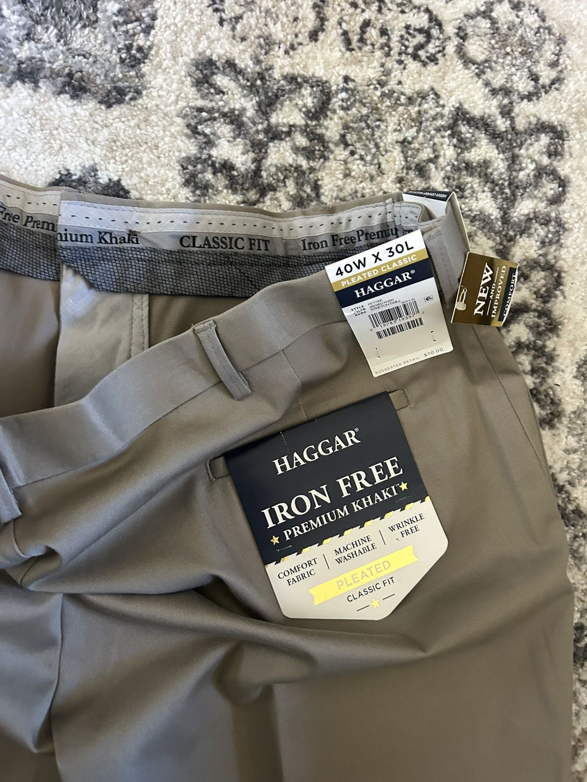 Stussy NWT Haggar pleated dress pants tan khaki 40x30 Size US 40 / EU 56 - 3 Thumbnail