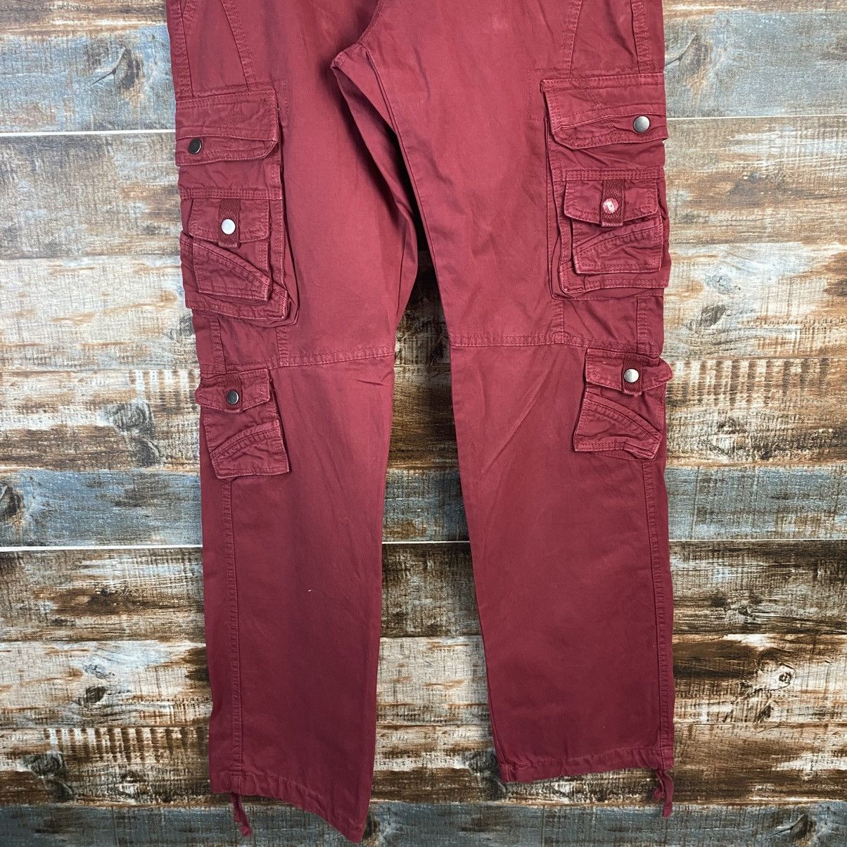 DL Japanese Brand Red Cargo Multipocket Pants #C1007