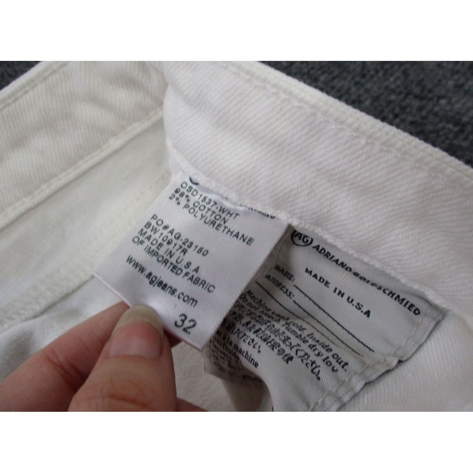 Denime AG Adriano Goldschmied Jeans Bermuda Womens 32 White Denim Brooke Regular Folded Hem AG USA Made NEW Size 24" / US 00 / IT 34 - 7 Thumbnail