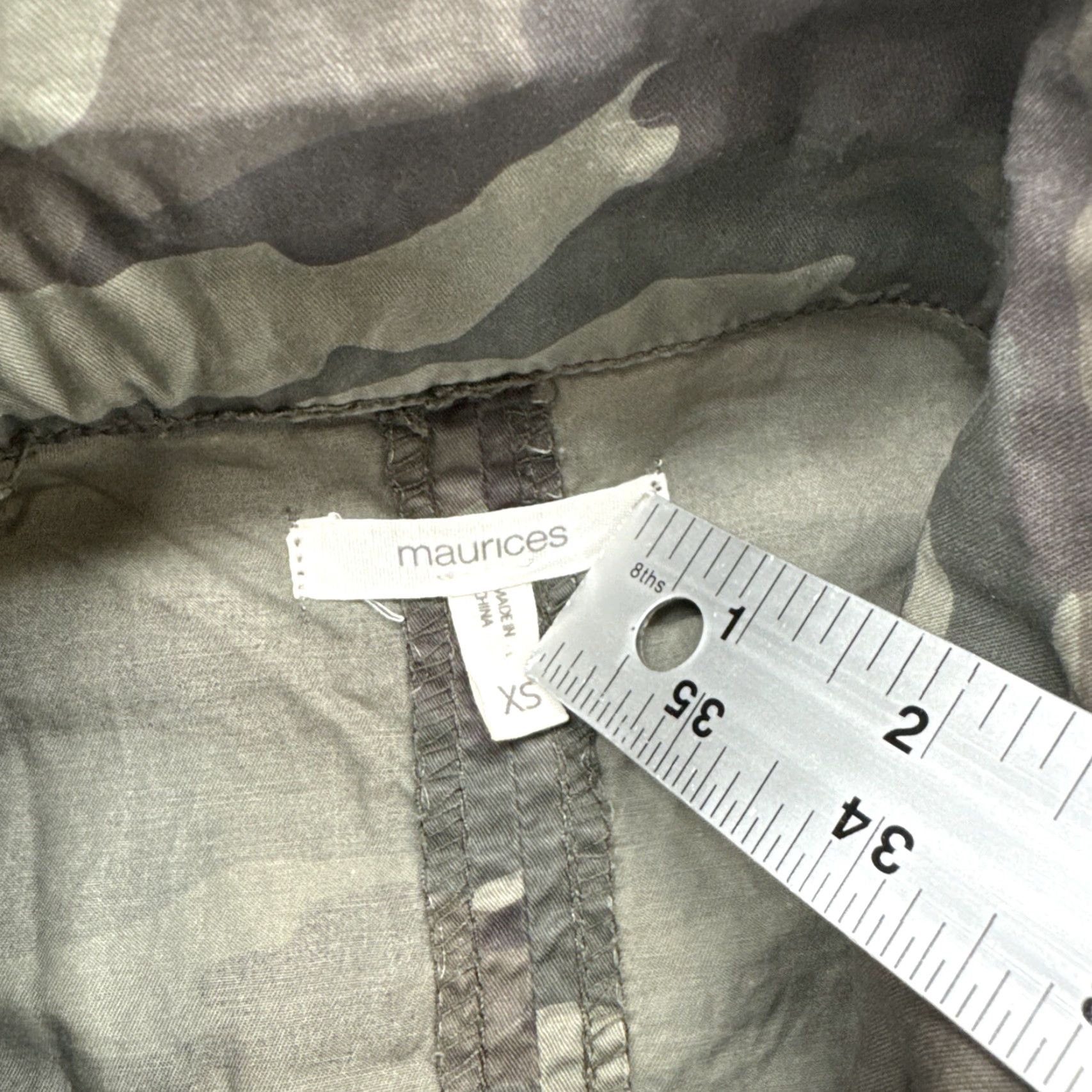 Vintage Maurices Vest Camouflage Cotton Canvas Zip Front Pockets Women’s XS Lightweight Summer/ Fall Basic Jacket Sleeveless Adult Womens Size XS / US 0-2 / IT 36-38 - 3 Thumbnail