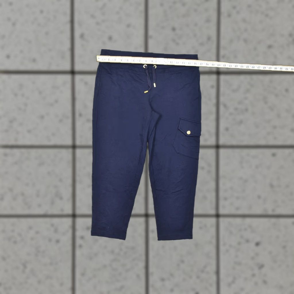 Ralph Lauren Lauren Ralph Lauren Active Women's S Navy Blue Cargo Jogger Sweatpants Drawstring Logo Cotton Blend Tapered Leg Casual Pants Women Size 28" / US 6 / IT 42 - 1 Thumbnail