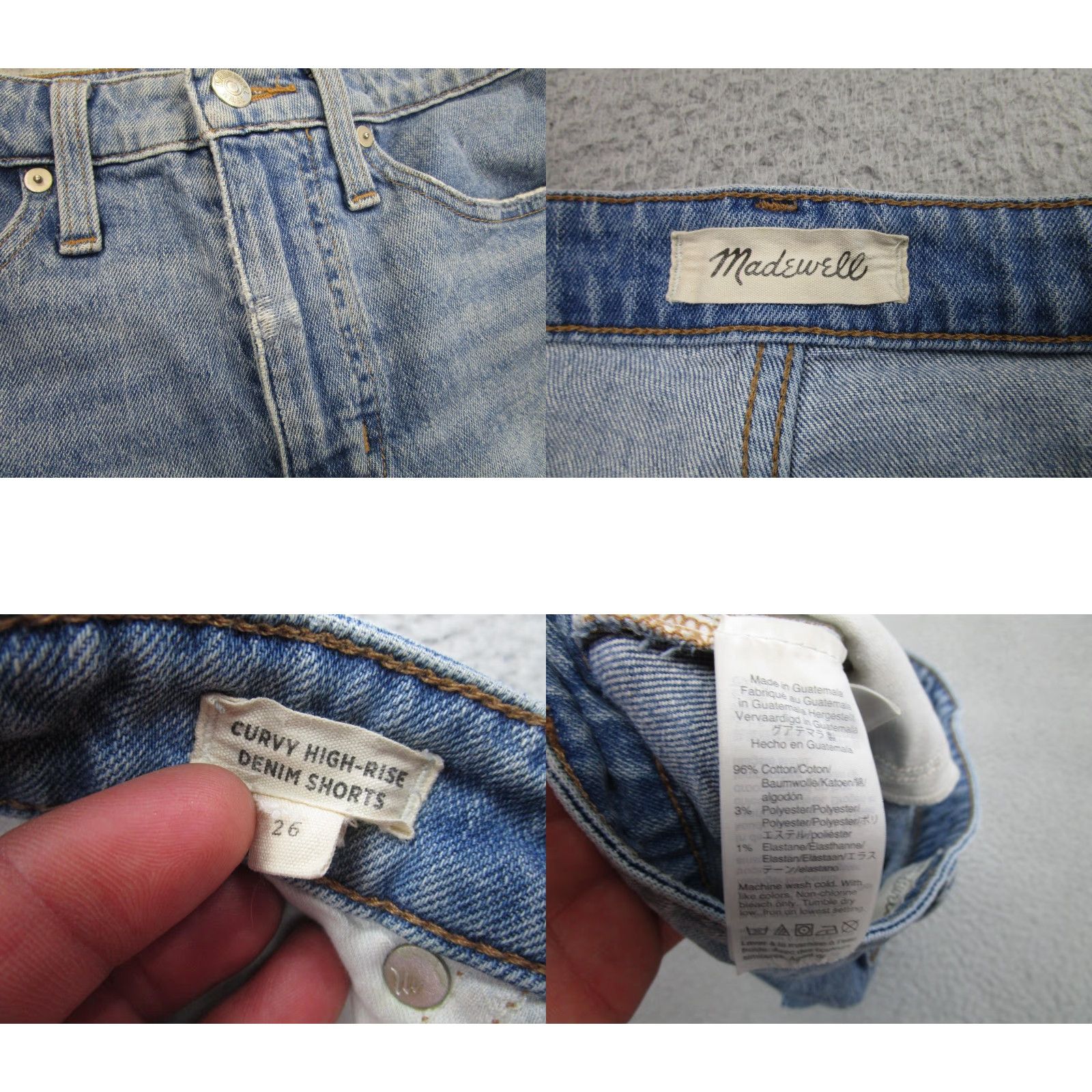 Madewell Madewell Curvy High-Rise Denim Shorts Womens 26 Blue Cutoff Raw Hem Stretch Size 26" / US 2 / IT 38 - 8 Thumbnail