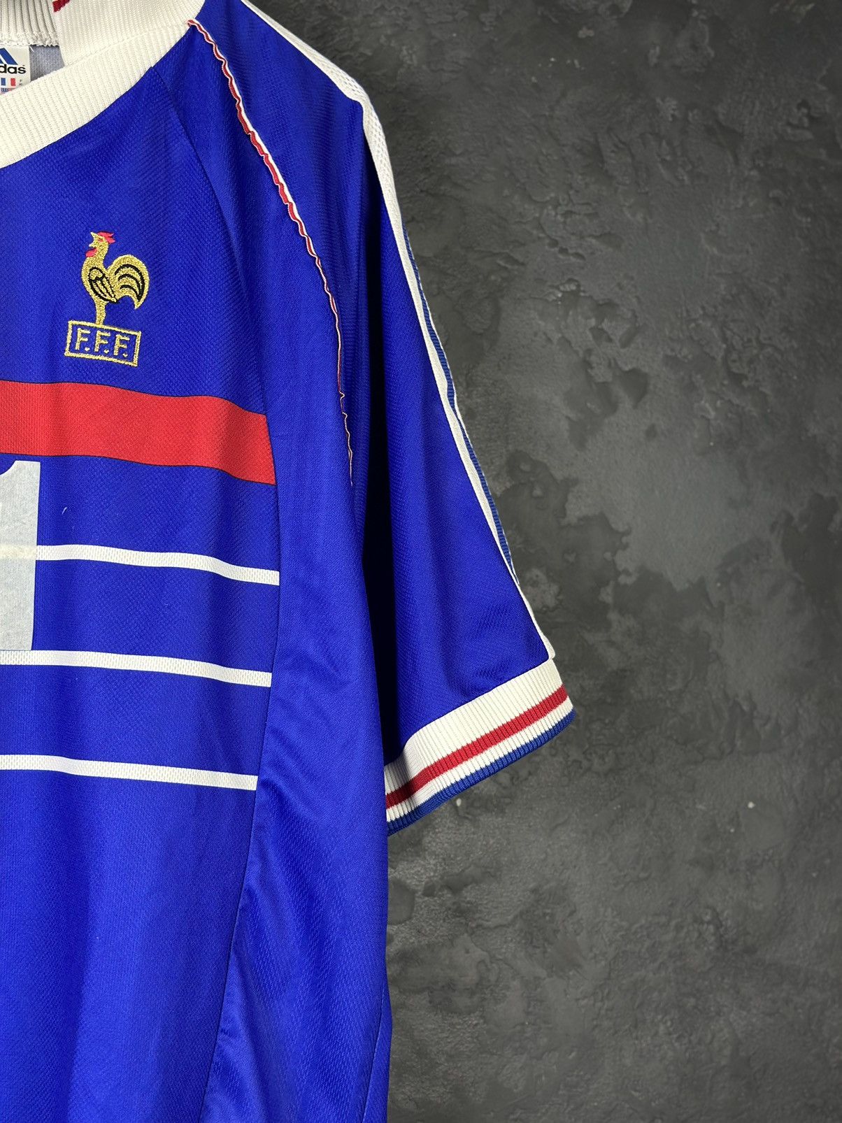 Adidas × Vintage Rare DUGARRY 21 France Football Shirt 1998/00 Size US XL / EU 56 / 4 - 8 Thumbnail
