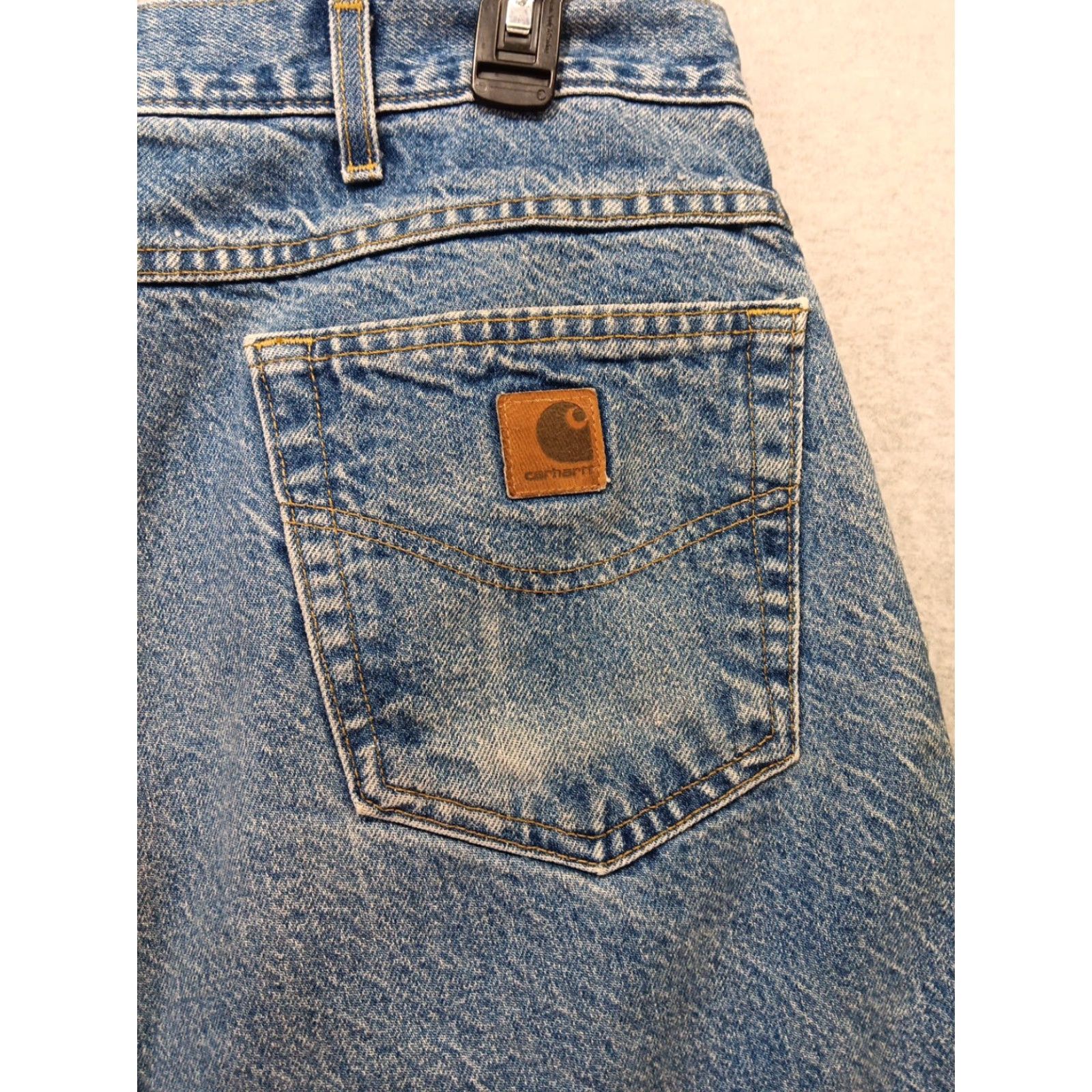Carhartt VINTAGE Carhartt B21DST Jeans 40X30 Blue Denim Flannel Lined Medium Wash Mens Size US 40 / EU 56 - 4 Thumbnail