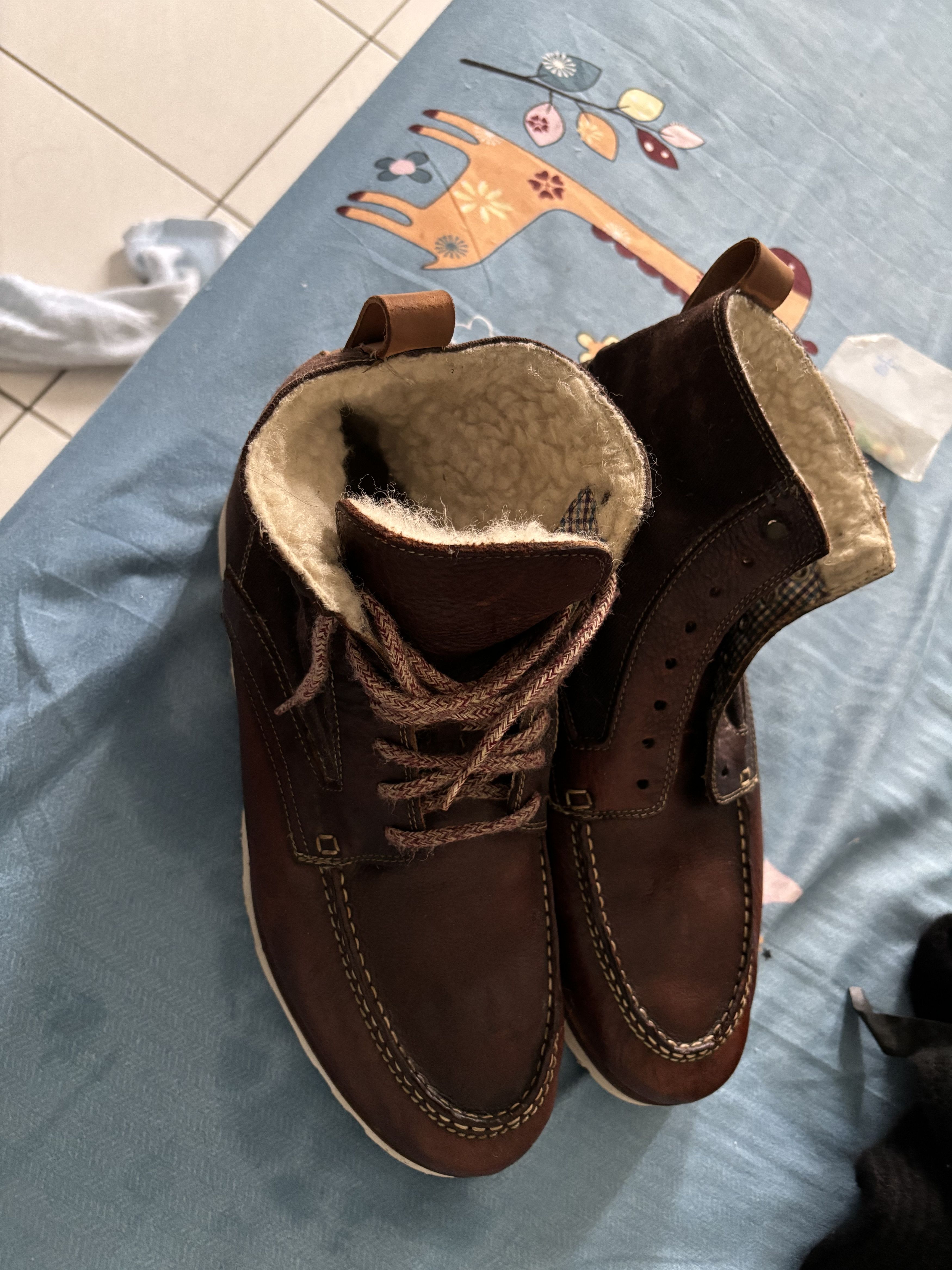 Barbour × Ted Baker Ted Baker Leather Waxed Canvas Moc Toe Boots Size US 11 / EU 44 - 1 Thumbnail