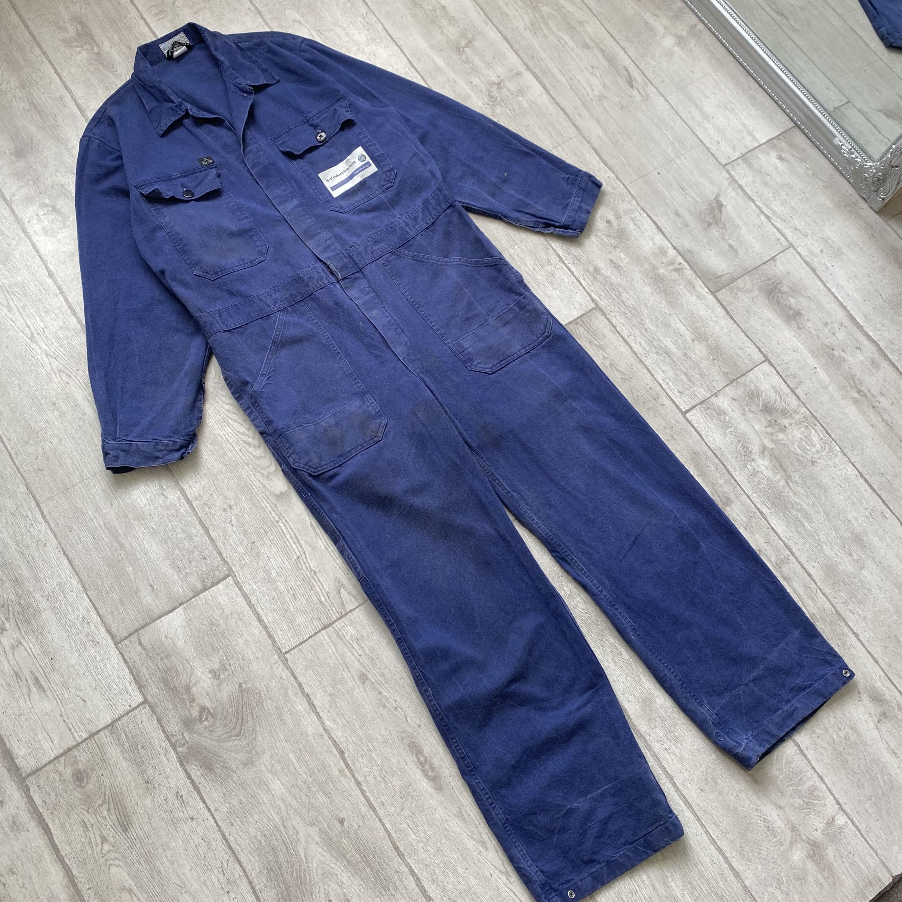 Le Laboureur ⚙️ Vintage 90s Faded French Coverall Sanfor worker jumpsuit Size US 32 / EU 48 - 9 Thumbnail