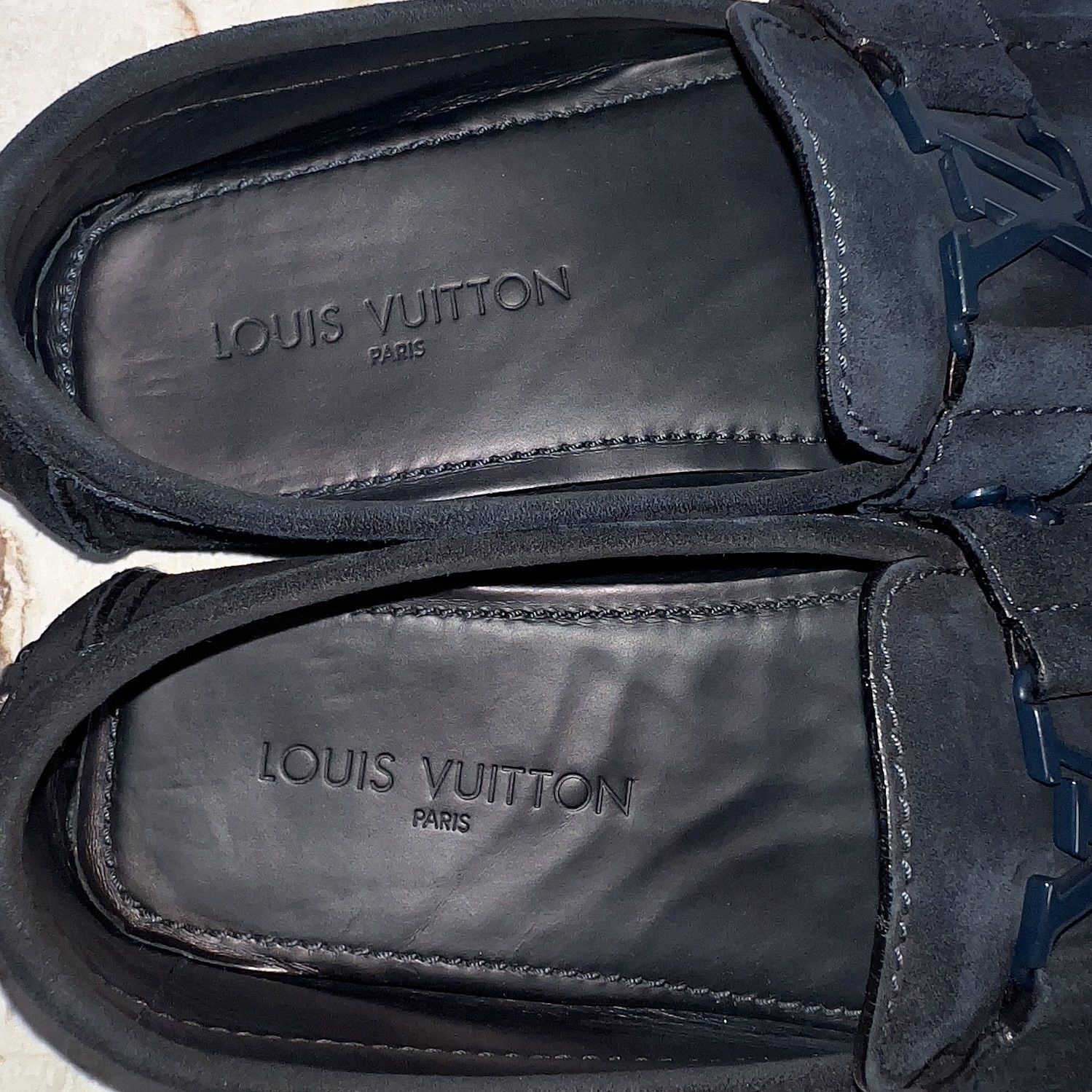 Louis Vuitton Monte Carlo LV Logo Driving Moccasins Blue Suede Size US 10 / EU 43 - 9 Thumbnail