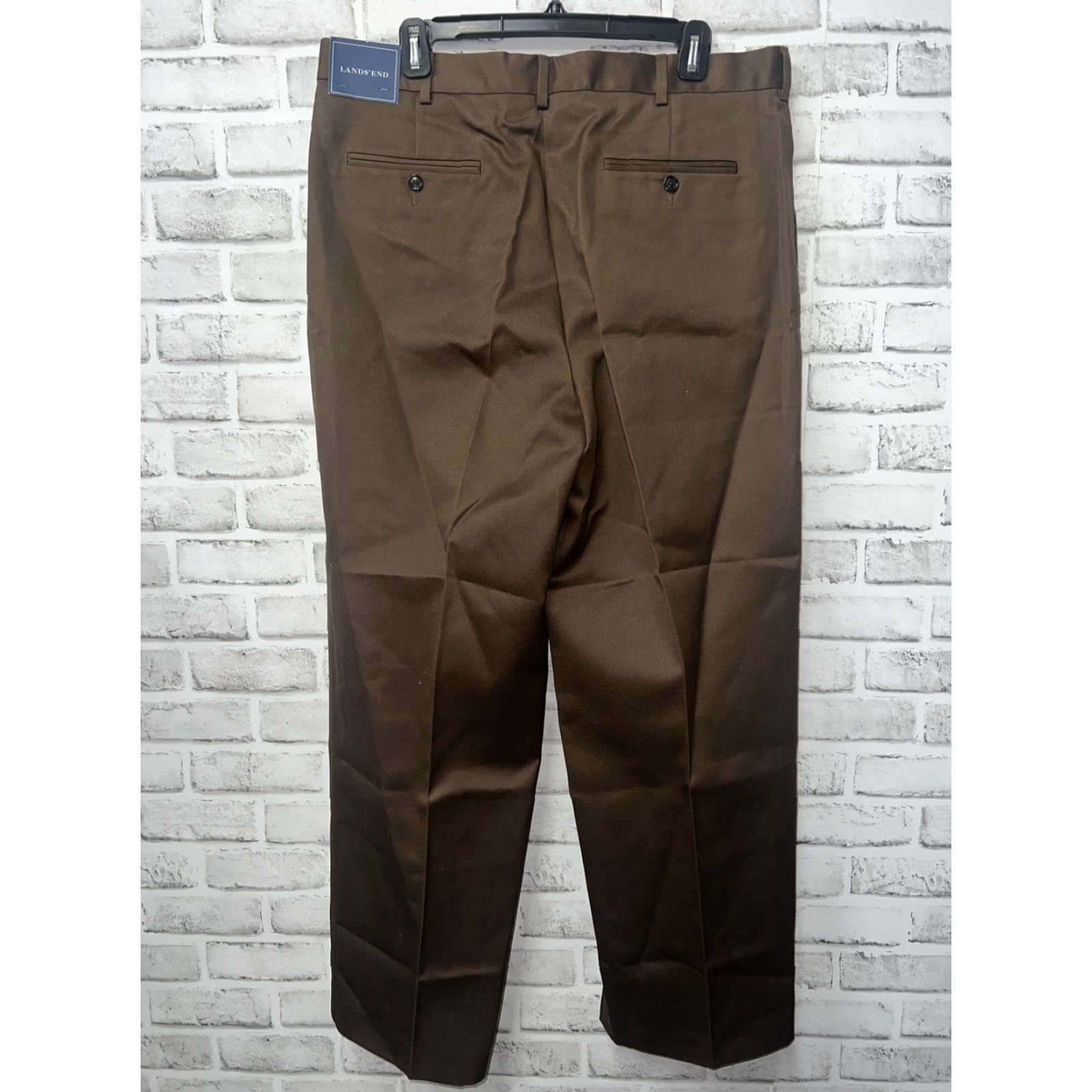 Lands' End VINTAGE Lands' End Brown NWT Dress Pants Mens 36x29 Size US 36 / EU 52 - 4 Thumbnail
