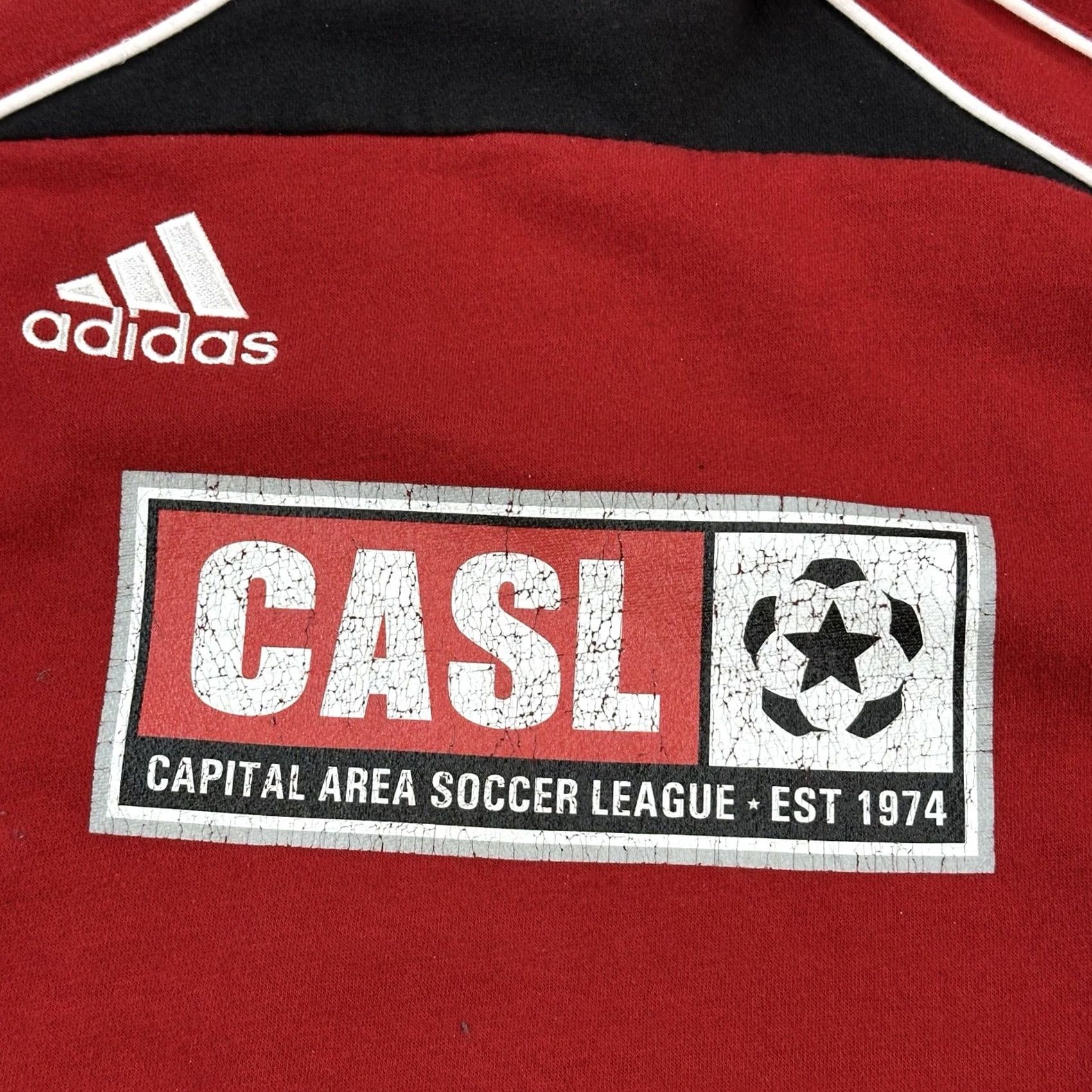 Adidas Vintage Adidas Hoodie Mens Small Red CASL Soccer Graphic Training Pullover Y2K Size US S / EU 44-46 / 1 - 4 Thumbnail