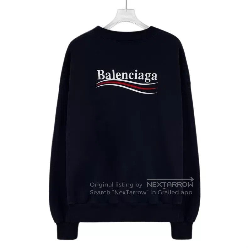 Balenciaga Balenciaga Black logo letter embroidery cotton round neck Size US M / EU 48-50 / 2 - 2 Thumbnail