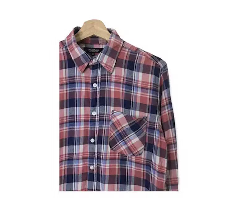 Japanese Brand Double Focus Plaid Tartan Flannel Shirt Size US S / EU 44-46 / 1 - 4 Thumbnail