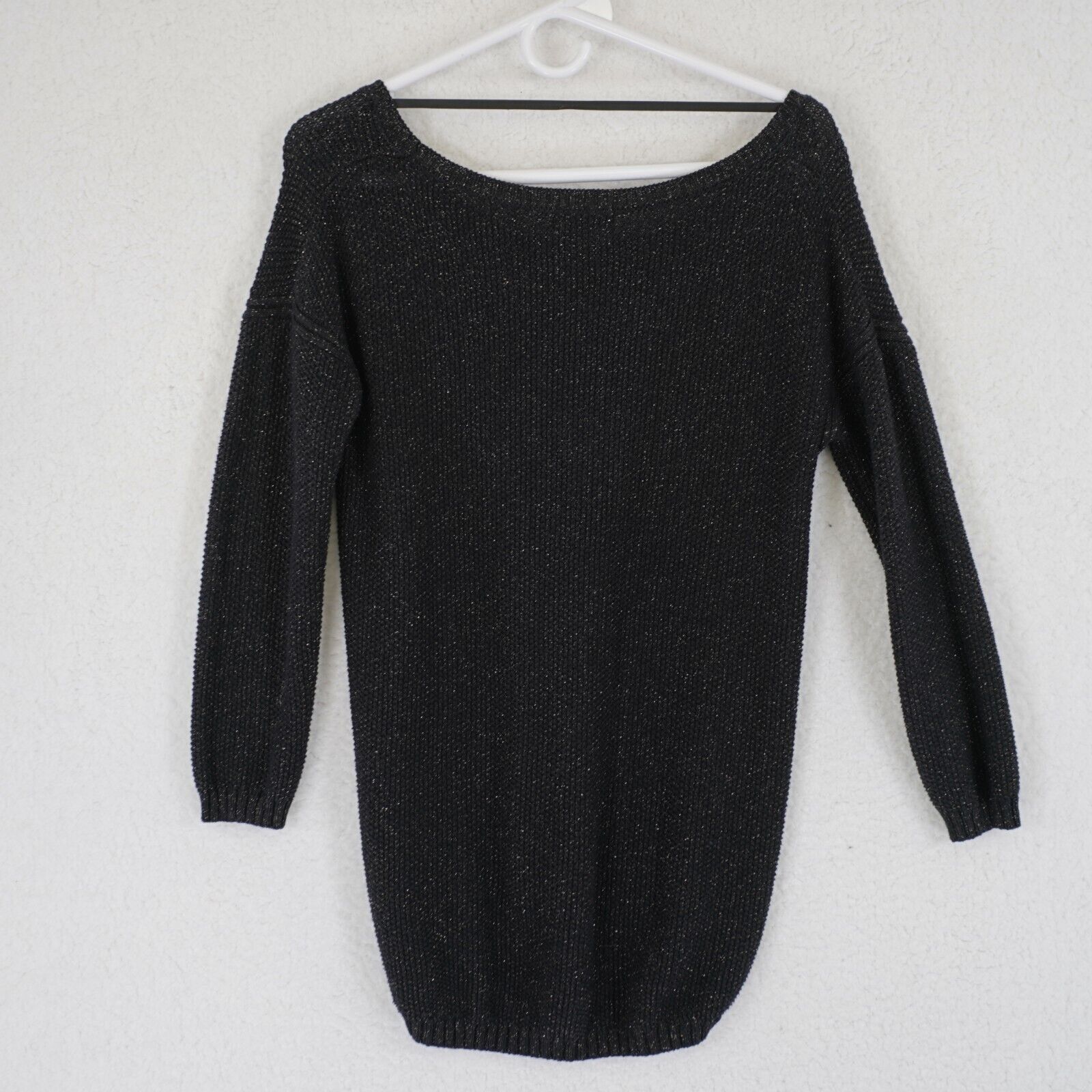 DKNY DKNY Jeans Small Black W/ Metallic Gold Spec Scoop Neck Swea Size S / US 4 / IT 40 - 5 Thumbnail