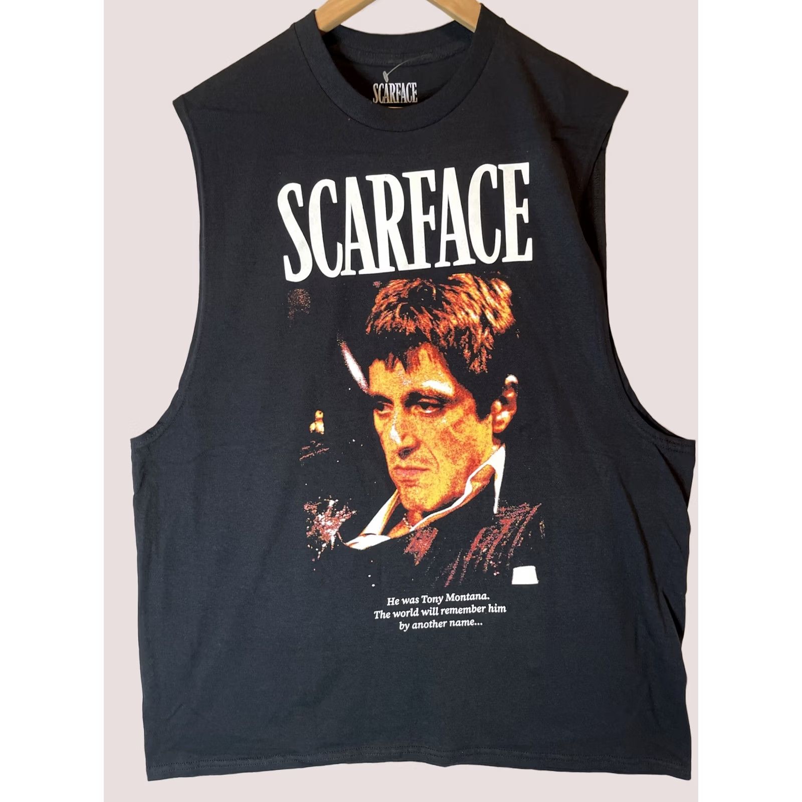Vintage Scarface Shirt Men XL Movie Tony Montana Black Sleeveless Mad Engine Size US XL / EU 56 / 4 - 1 Thumbnail