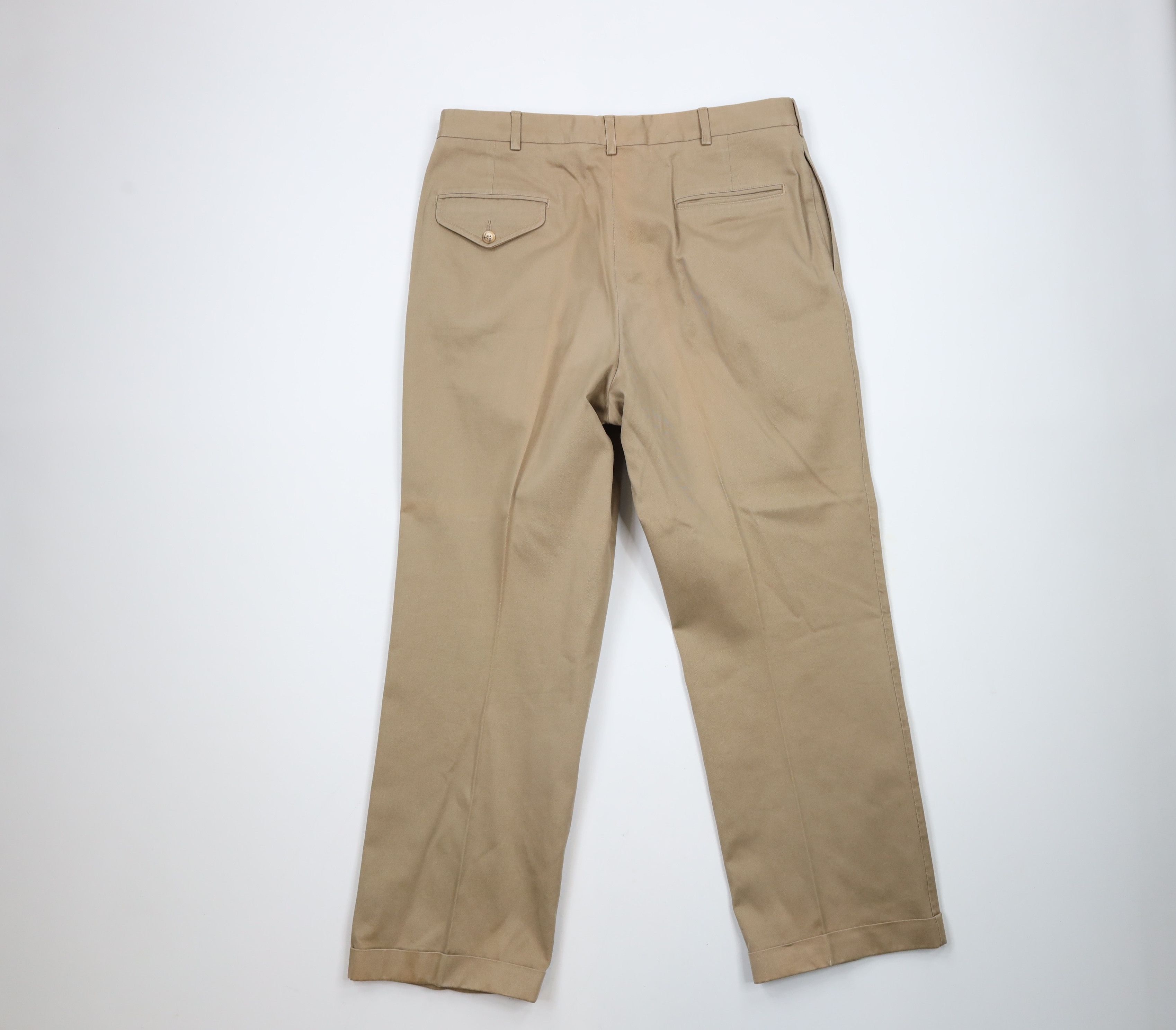 Lands' End × Vintage Vintage 70s Lands End Cuffed Wide Leg Chino Pants USA Size US 36 / EU 52 - 11 Thumbnail