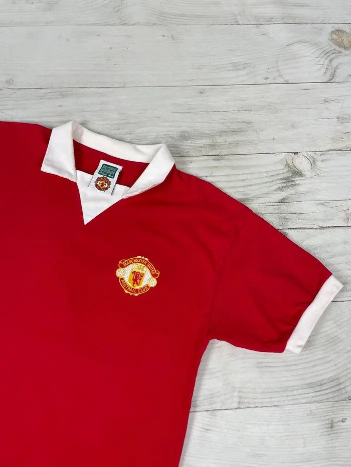 Vintage Score Draw Manchester United 1972 1974 Home Shirt Jersey Size US M / EU 48-50 / 2 - 2 Thumbnail