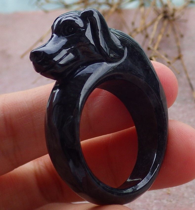 Other 107358 VS Certified Jadeite Jade Dog Round Circle Ring No.12 Size ONE SIZE - 1 Thumbnail
