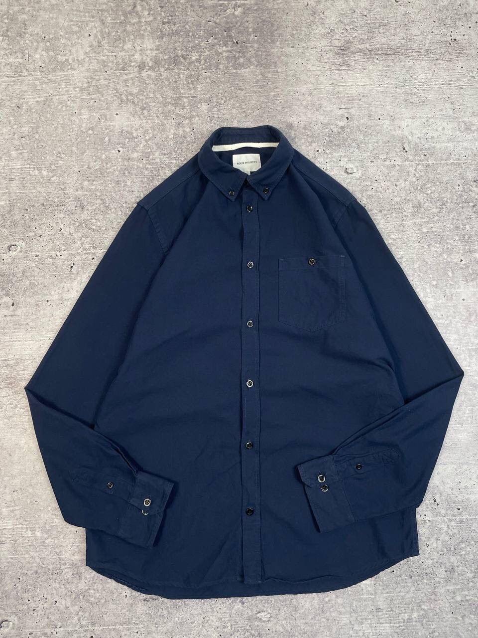Norse Projects Vintage Norse Projects Cotton Navy Button Up Shirt Y2K Size US L / EU 52-54 / 3 - 1 Thumbnail