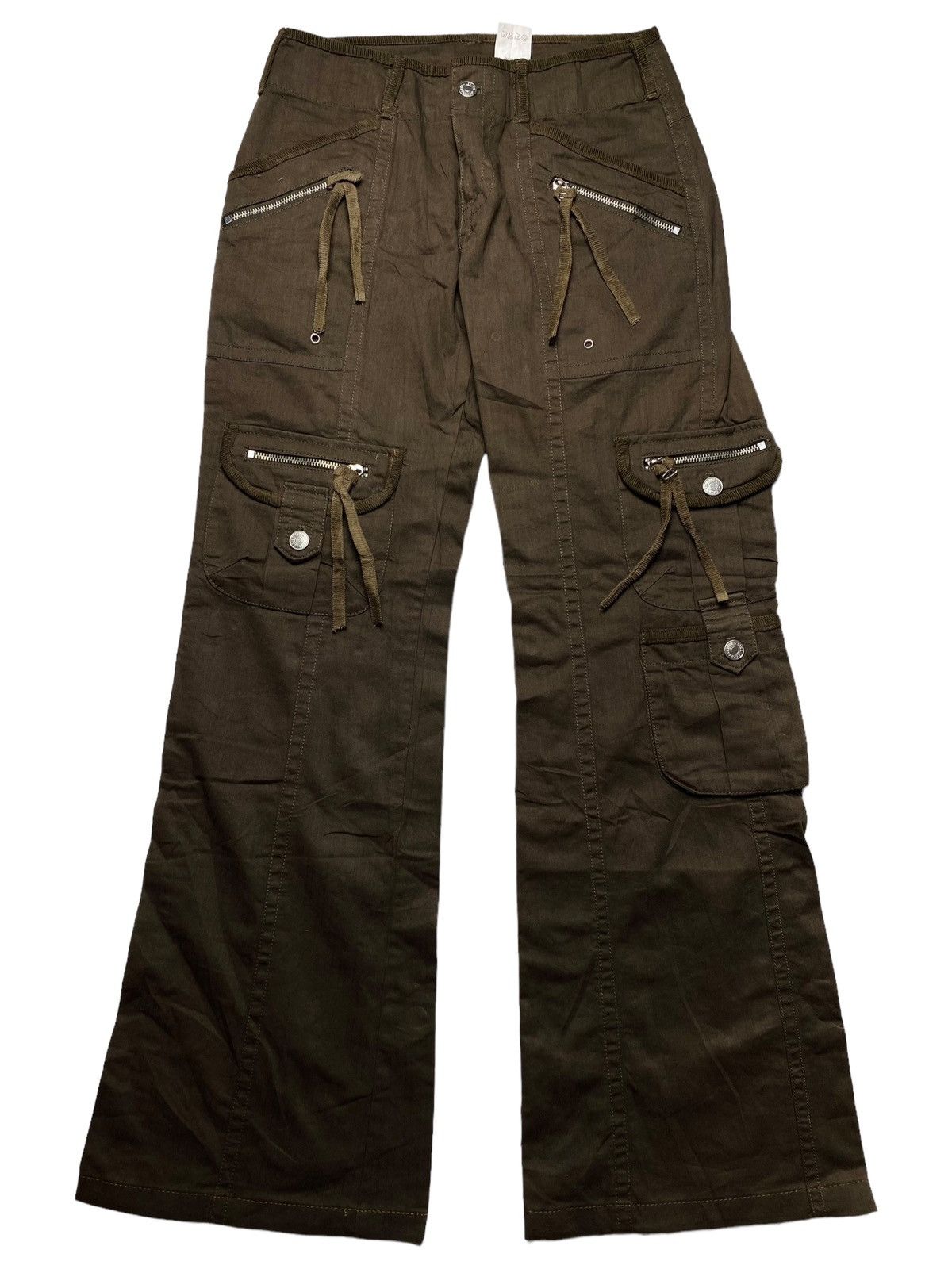 Japanese Brand 2000s Pauline Bleu - Flared Cargo Pants Size US 29 - 7 Thumbnail