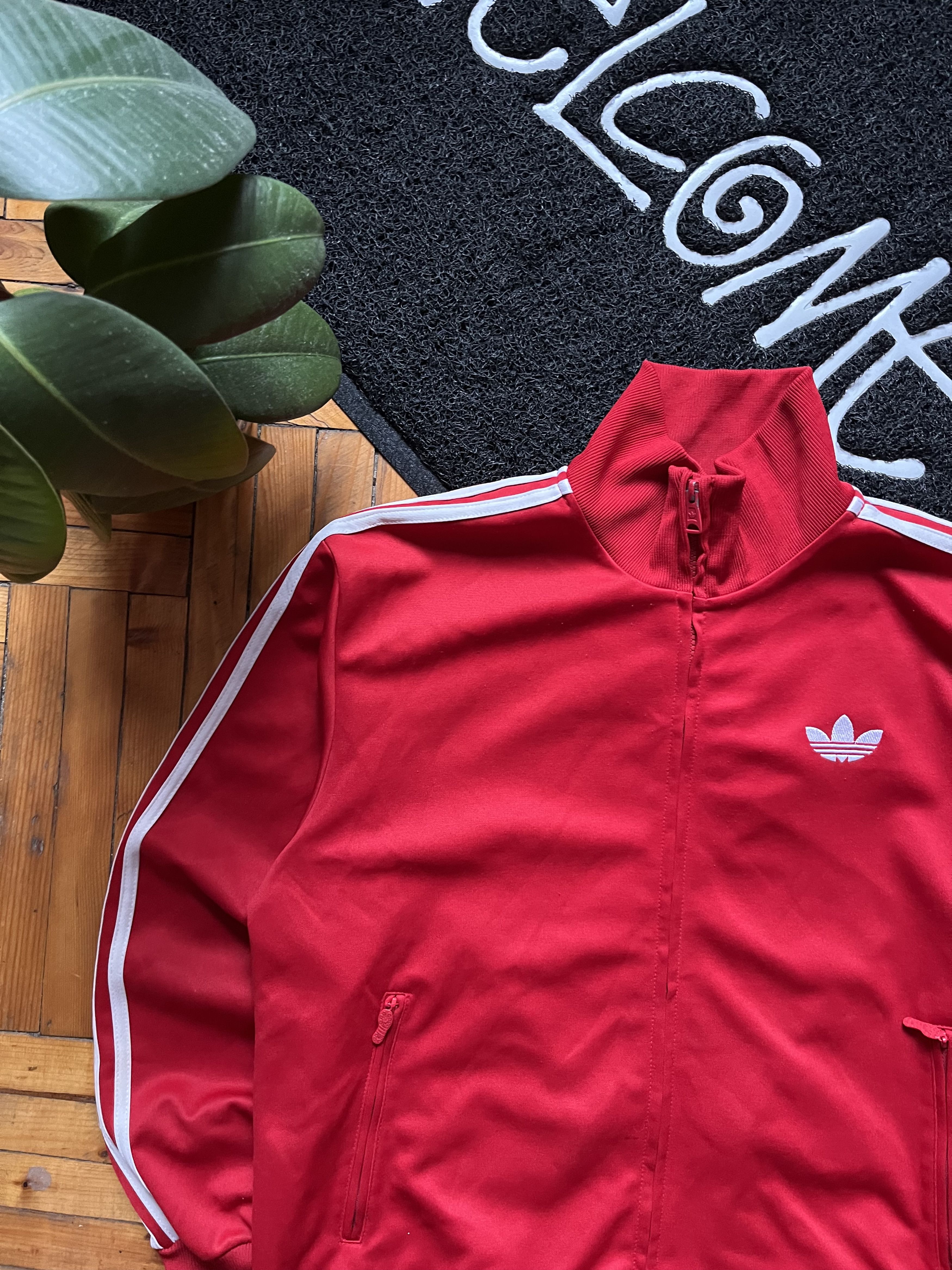Adidas Vintage Adidas Firebird Zip Track Jacket Red White Stripes Size US L / EU 52-54 / 3 - 2 Thumbnail