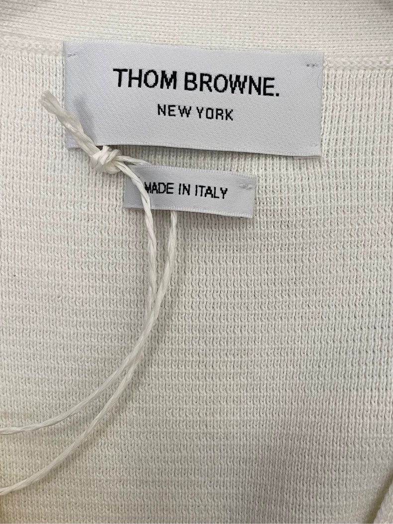 Thom Browne Thom browne White four-striped knitted cardigan jacket 2504 Size US XL / EU 56 / 4 - 5 Thumbnail