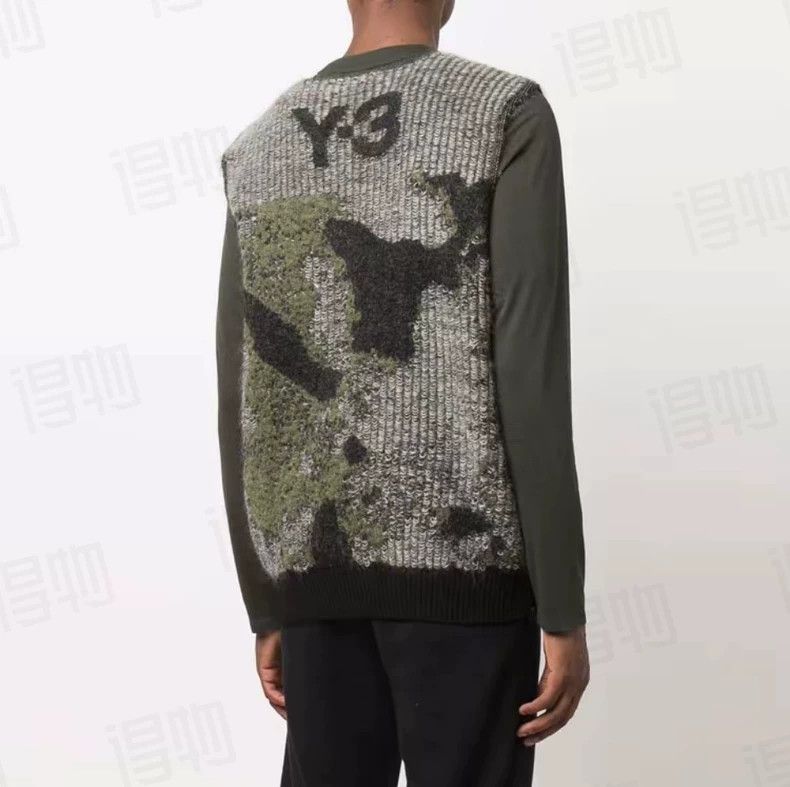 Y-3 Y-3 Mohair Camo Vest Size US S / EU 44-46 / 1 - 1 Thumbnail