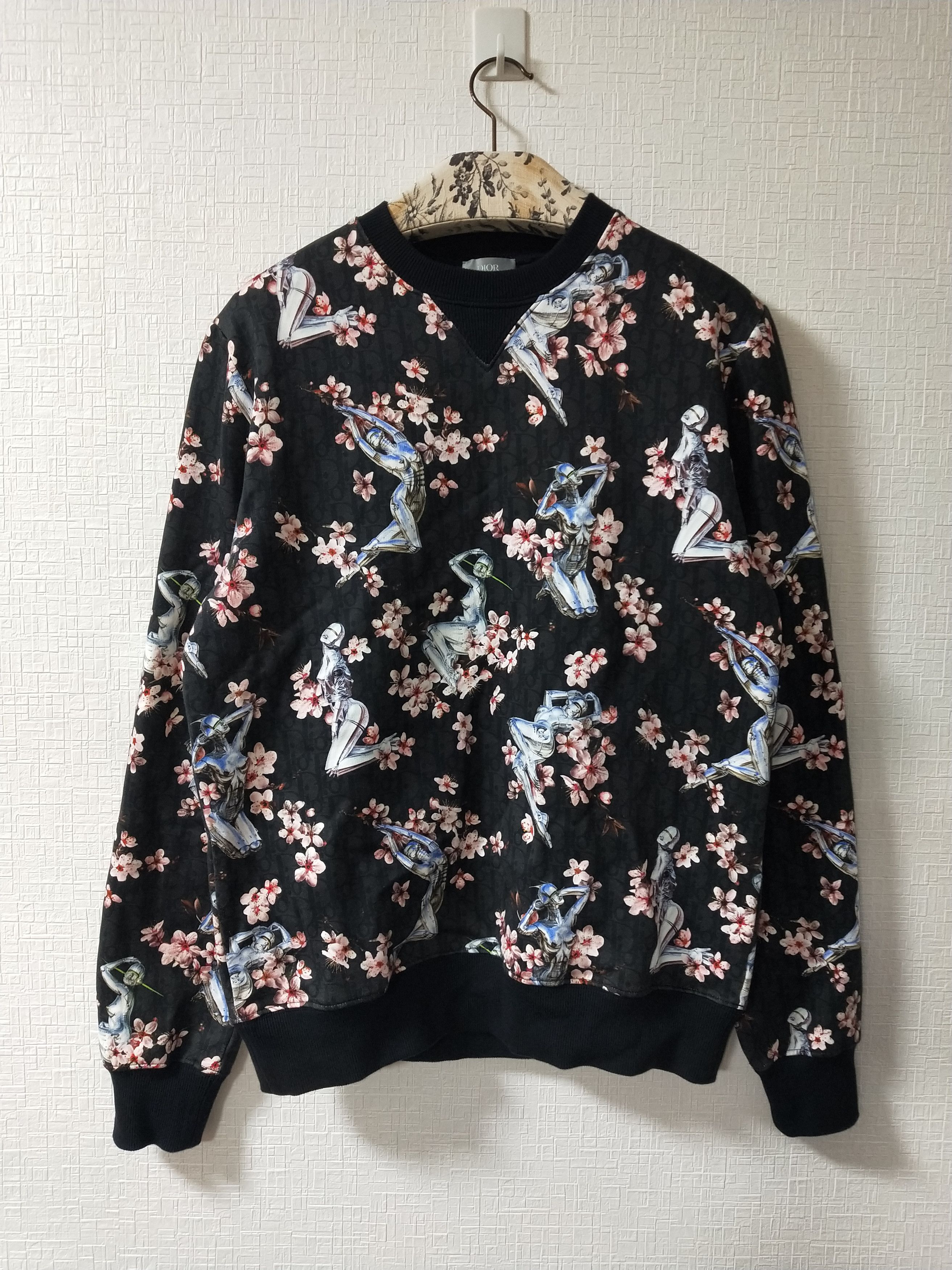 image of Dior Sorayama Oblique Logo Sweatshirt in Black, Men's (Size Medium)