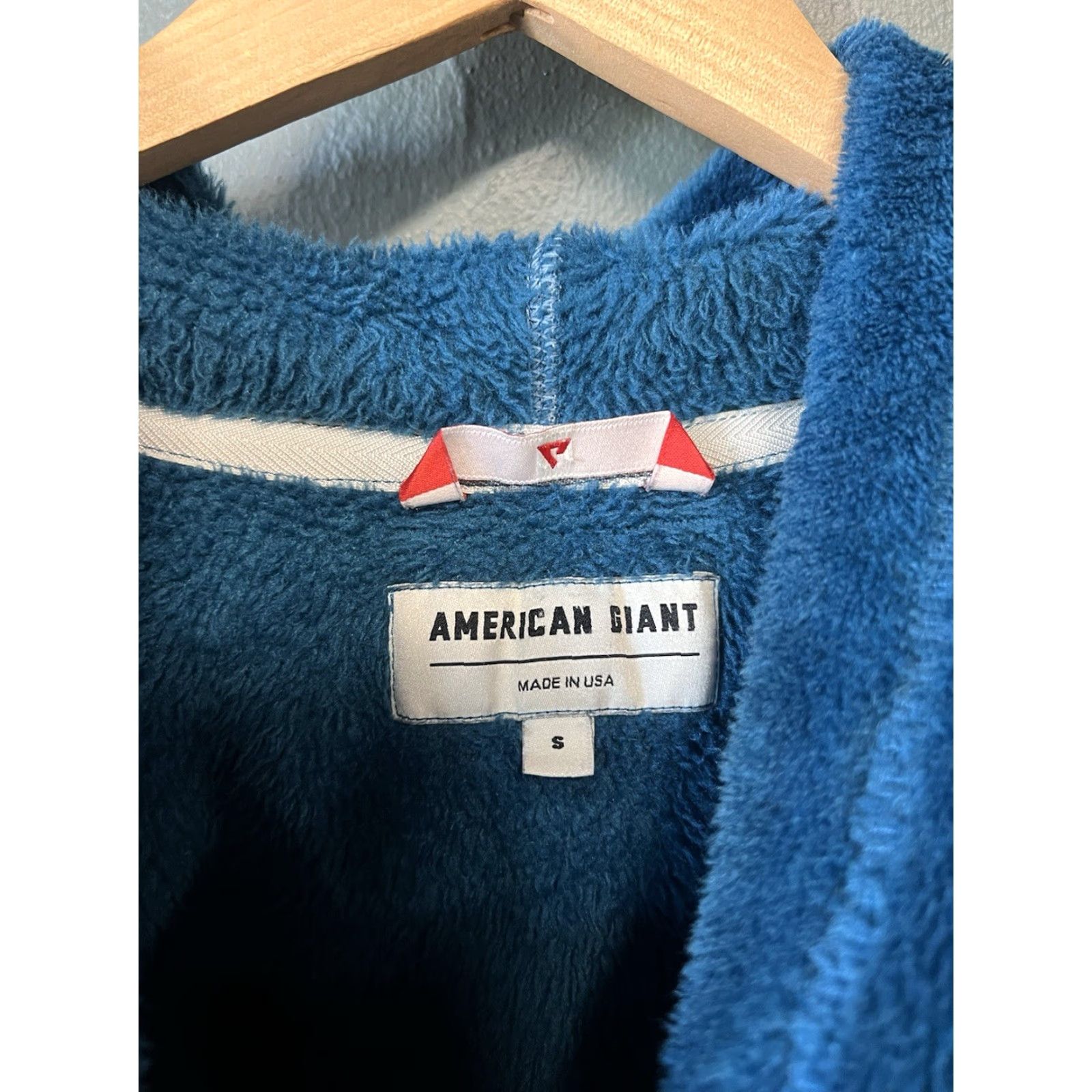 Vintage VINTAGE American Giant Womens Blue Sherpa Fleece Pullover Hooded Sweater Size Small Size S / US 4 / IT 40 - 3 Thumbnail