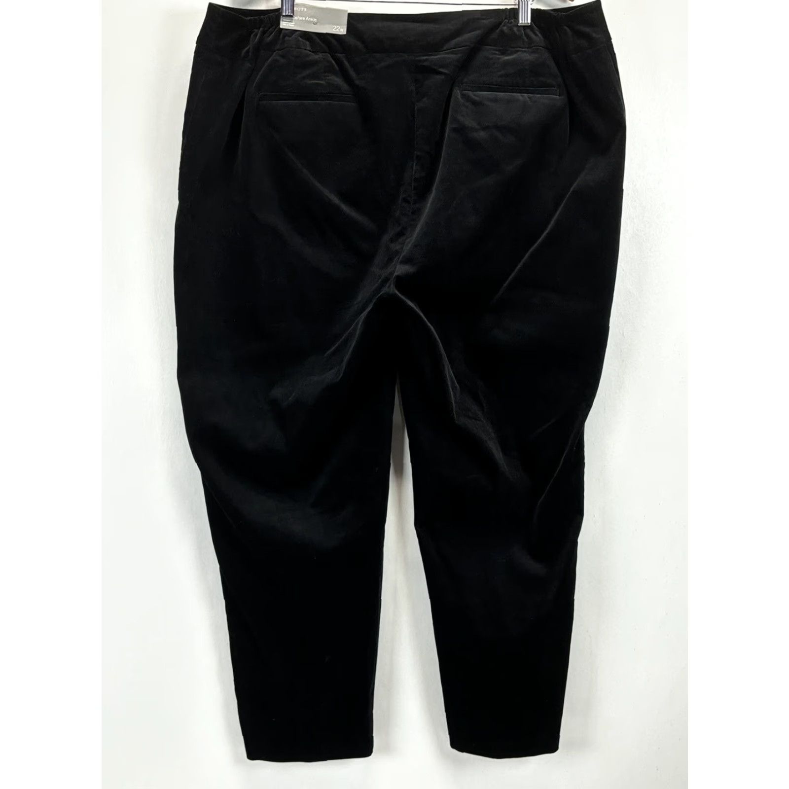 Talbots Talbots Velvet Ankle Pants 22W Plus Black Holiday Women's Size 40" / US 18 - 2 Thumbnail