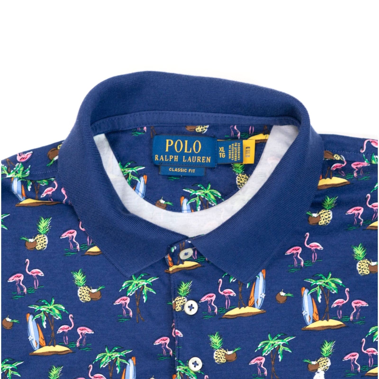 Polo Ralph Lauren Polo Ralph Lauren Shirt Short Sleeve Mens XL Navy Blue Flamingo Logo Button-Front Casual Size US XL / EU 56 / 4 - 2 Thumbnail