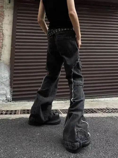 Jean VIBE Vintage Raw Y2K Micro Flare Street Hip Hop Jeans Size US 32 / EU 48 - 6 Thumbnail
