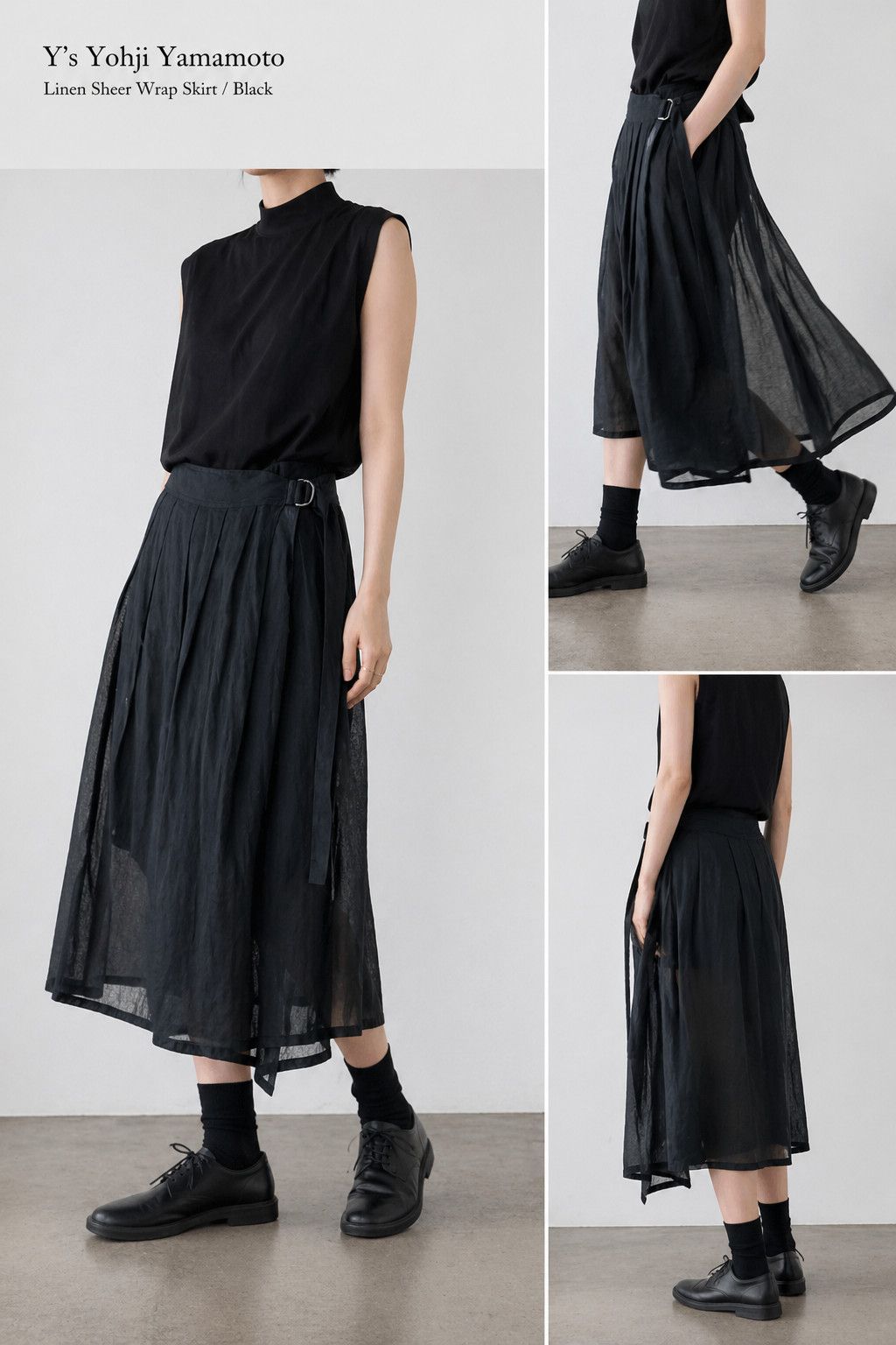 Yohji Yamamoto Y's Yohji Yamamoto - Linen Sheer Wrap Skirt Size 27" / US 4 / IT 40 - 1 Thumbnail