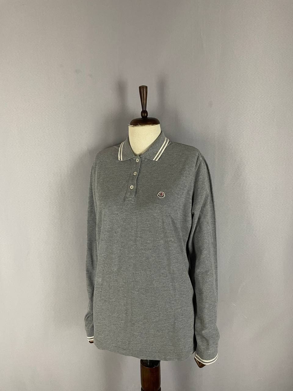 Moncler Moncler Polo Long Sleeve Grey Size US XL / EU 56 / 4 - 1 Thumbnail