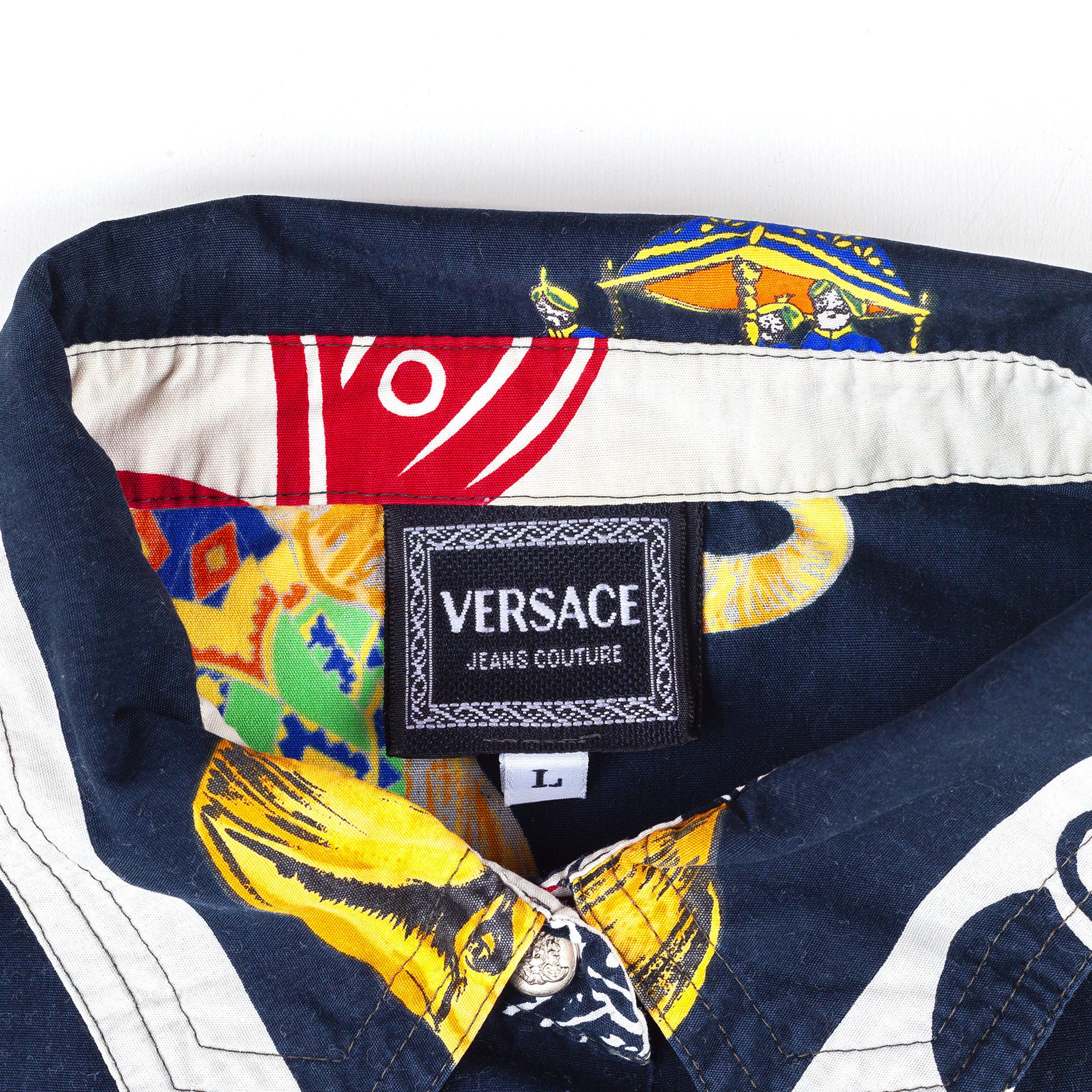 Moschino Versace Jeans Couture Vintage Elephant Button Up Shirt (L) Size US L / EU 52-54 / 3 - 4 Thumbnail