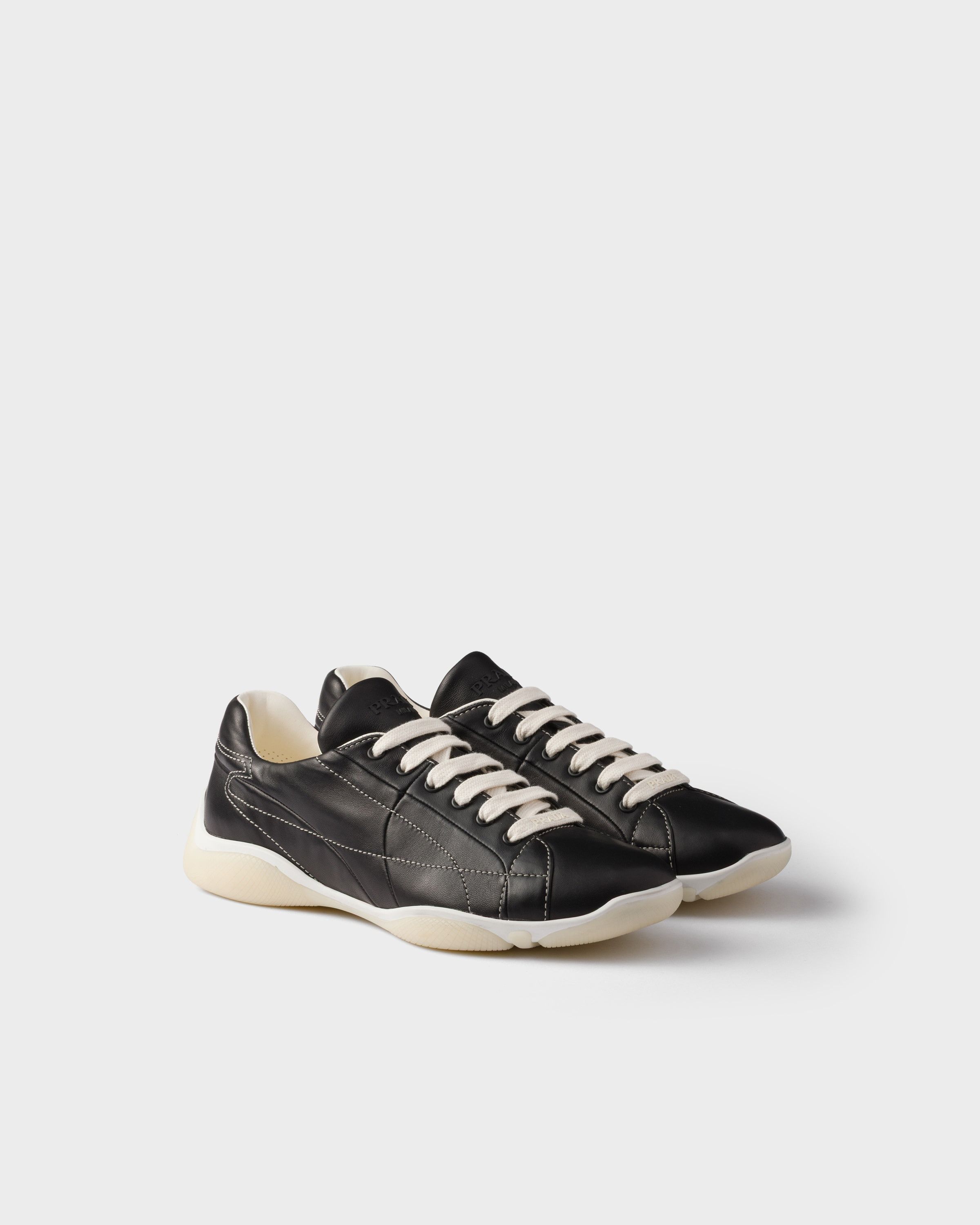 Prada o1bcso1str1025 Nappa Leather Sneakers in Black Size US 12 / EU 45 - 1 Thumbnail