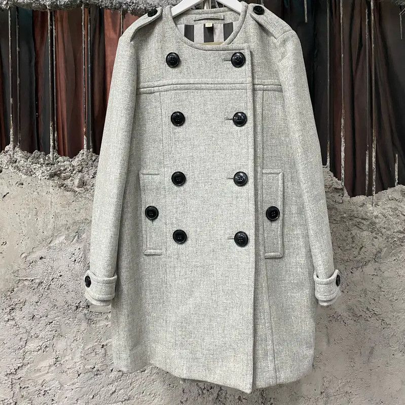 Burberry Burberry Winter Gray Wool Double-Breasted Coat Size ONE SIZE - 1 Thumbnail
