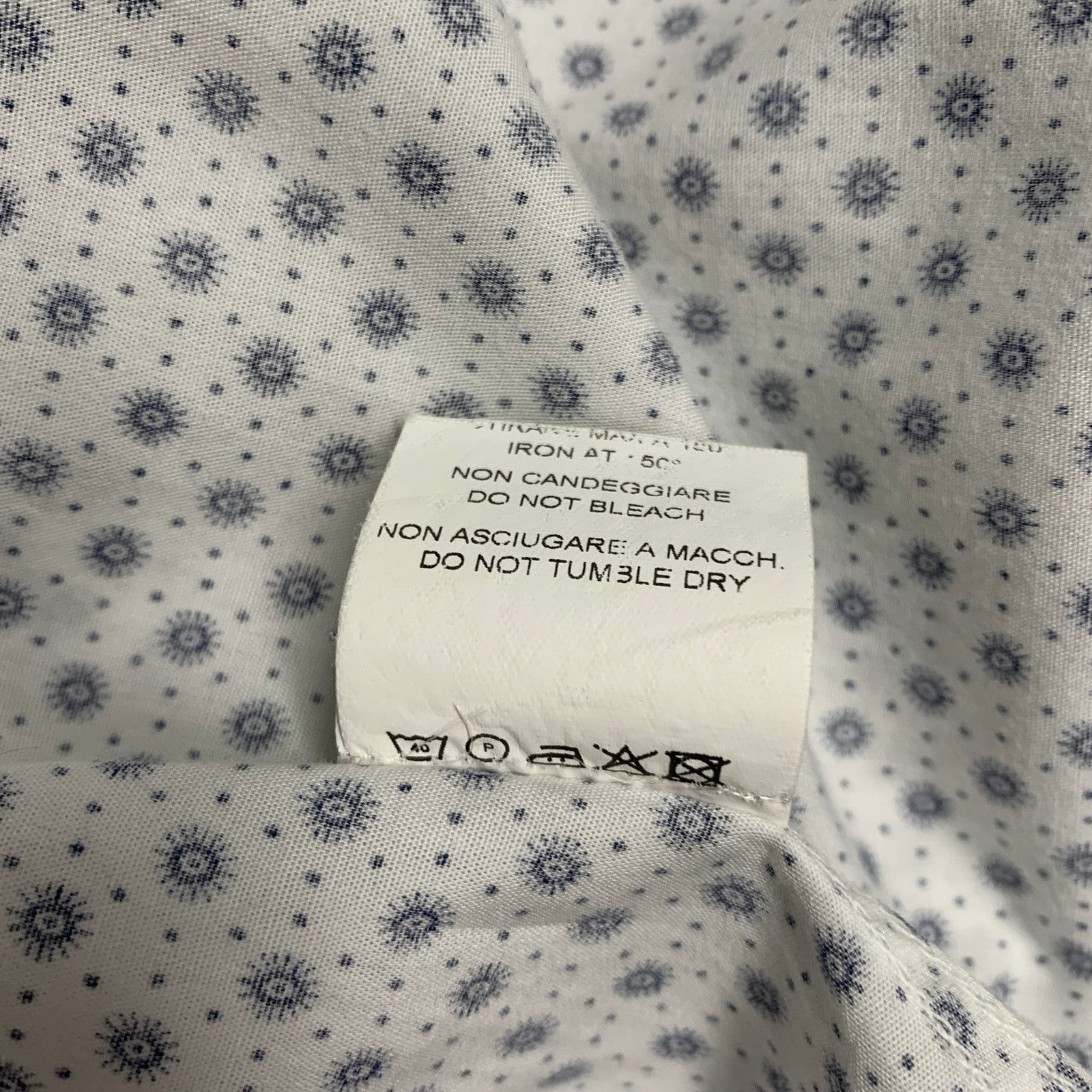 Pal Zileri LAB PAL ZILERI White Blue Dots Cotton Long Sleeve Shirt Size US L / EU 52-54 / 3 - 8 Thumbnail
