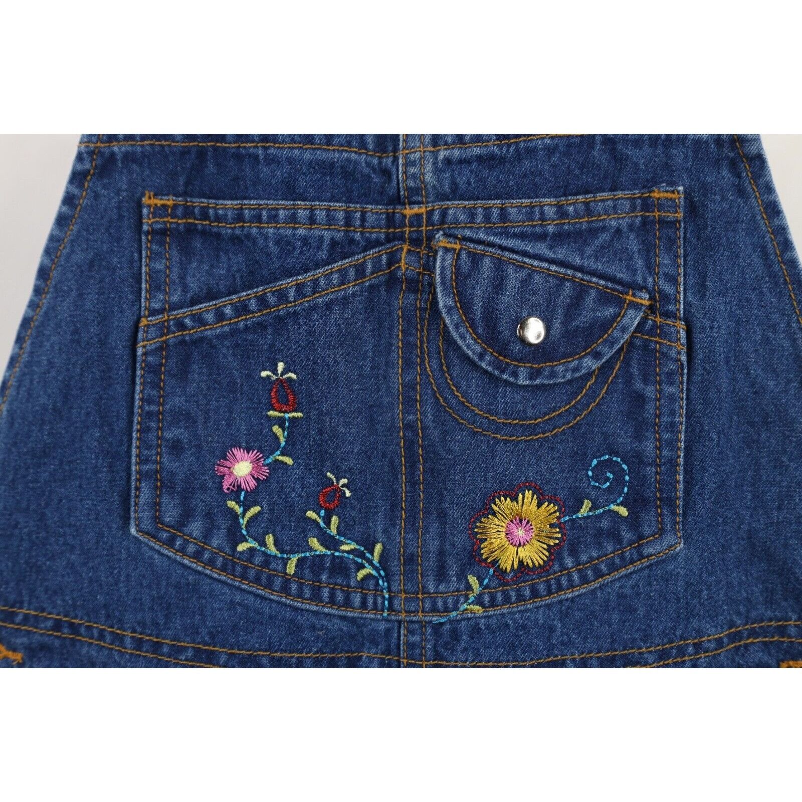 Vintage Vintage 90s Looney Tunes Tweety Bird Flower Denim Overalls Size 34" / US 12 / IT 48 - 6 Thumbnail