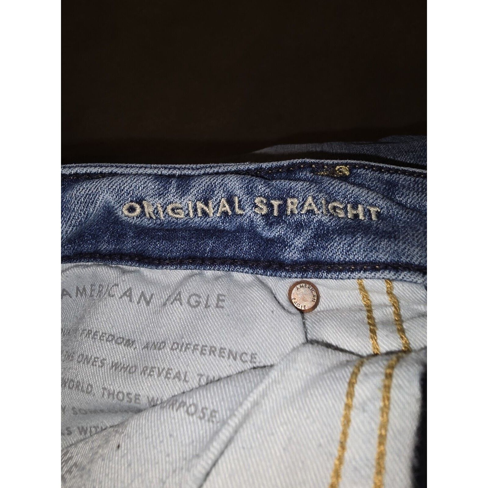 American Eagle Outfitters American Eagle Jeans Mens 32x32 Original Straight Blue Denim Size US 32 / EU 48 - 3 Thumbnail