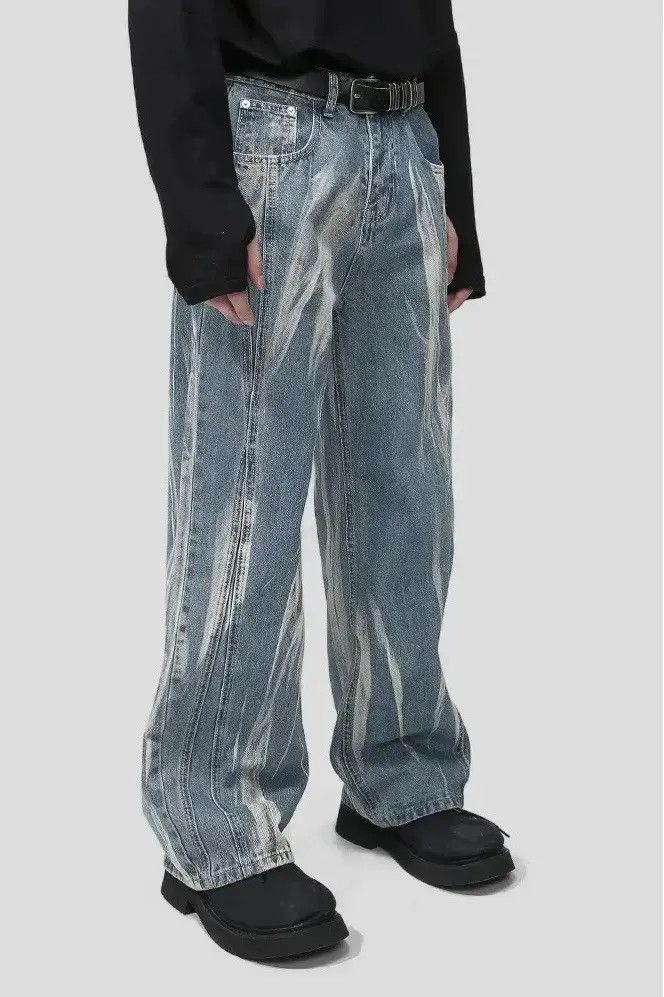 Japanese Brand Streetwear Baggy Tie Dye Wide Leg Jeans Pants Size US 30 / EU 46 - 2 Thumbnail