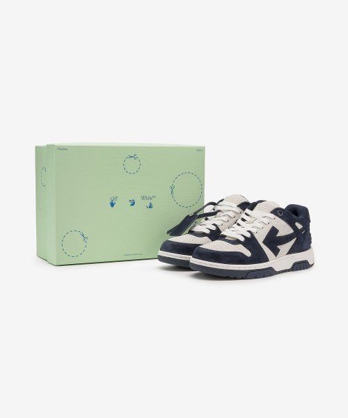 Off-White Out Of Office OOO Sneakers Suede / Navy Blue White Size US 12 / EU 45 - 5 Thumbnail